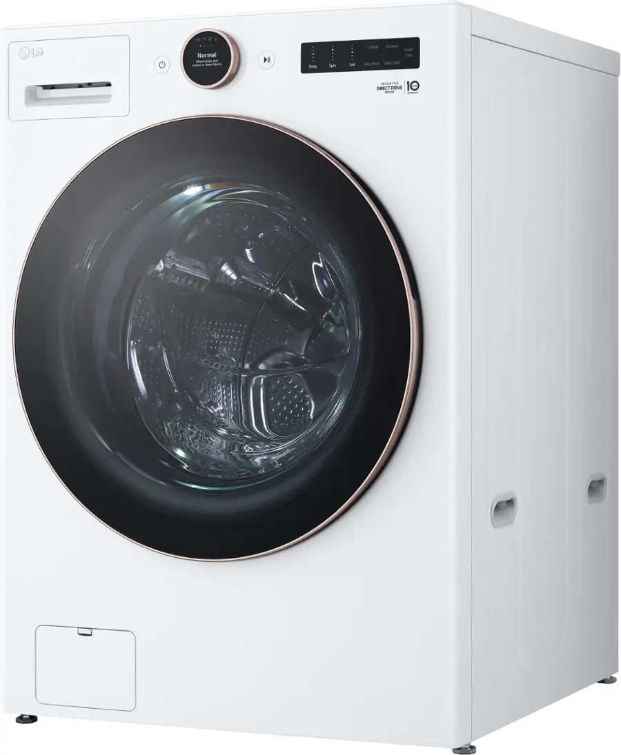 Alt View 12. LG - 5.0 Cu. Ft. High-Efficiency Smart Front Load Washer with Steam and TurboWash 360 - White.