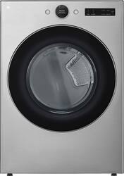 LG - 7.4 Cu. Ft. Stackable Smart Electric Dryer with Steam and Sensor Dry - Graphite Steel - Front_Zoom