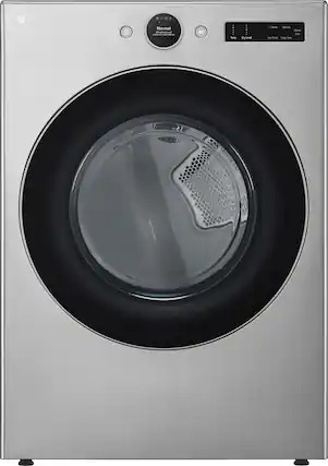 Front. LG - 7.4 Cu. Ft. Stackable Smart Electric Dryer with Steam and Sensor Dry - Graphite Steel.