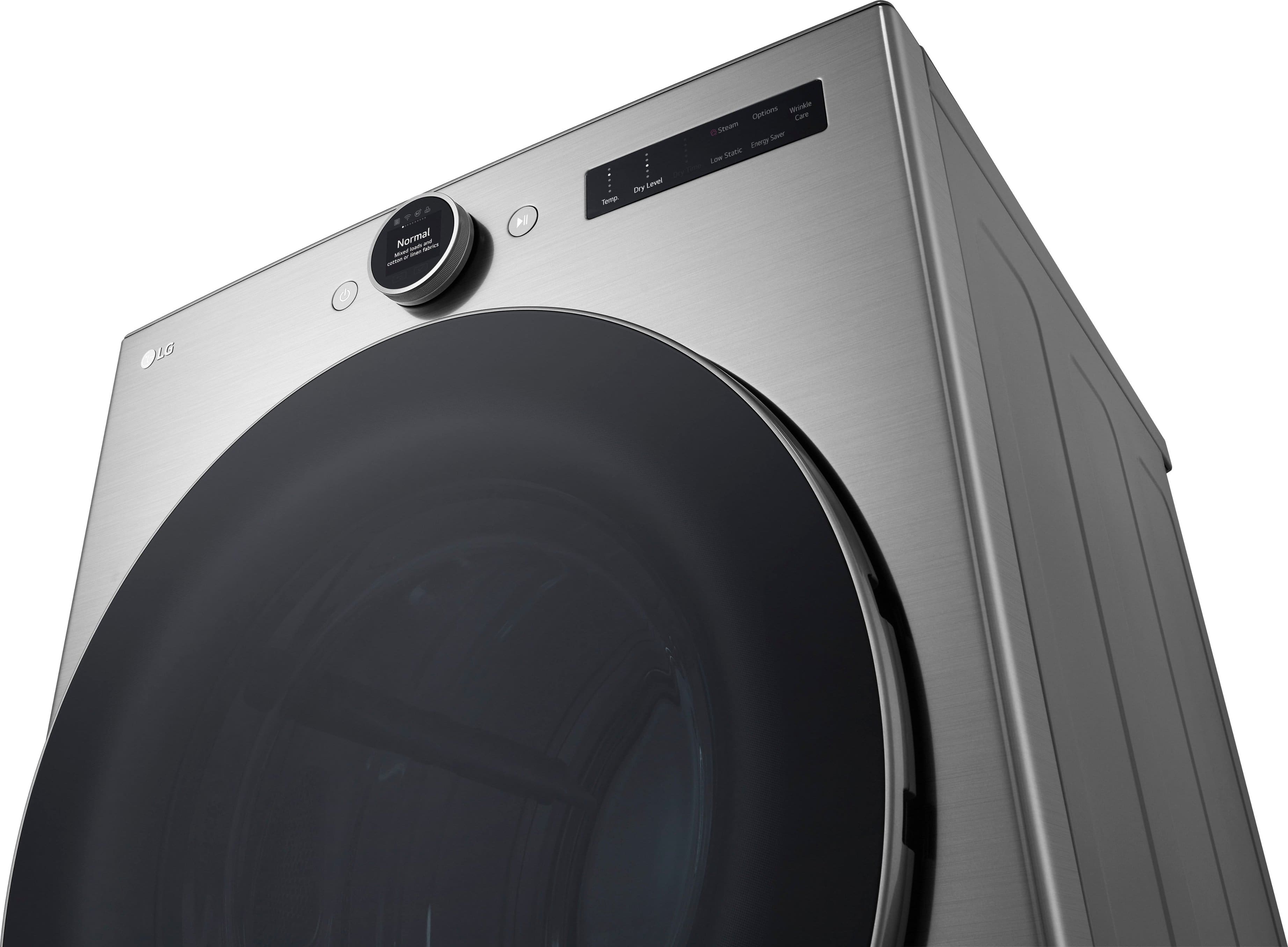 Alt View 19. LG - 7.4 Cu. Ft. Smart Electric Dryer with Steam and Sensor Dry - Graphite Steel.