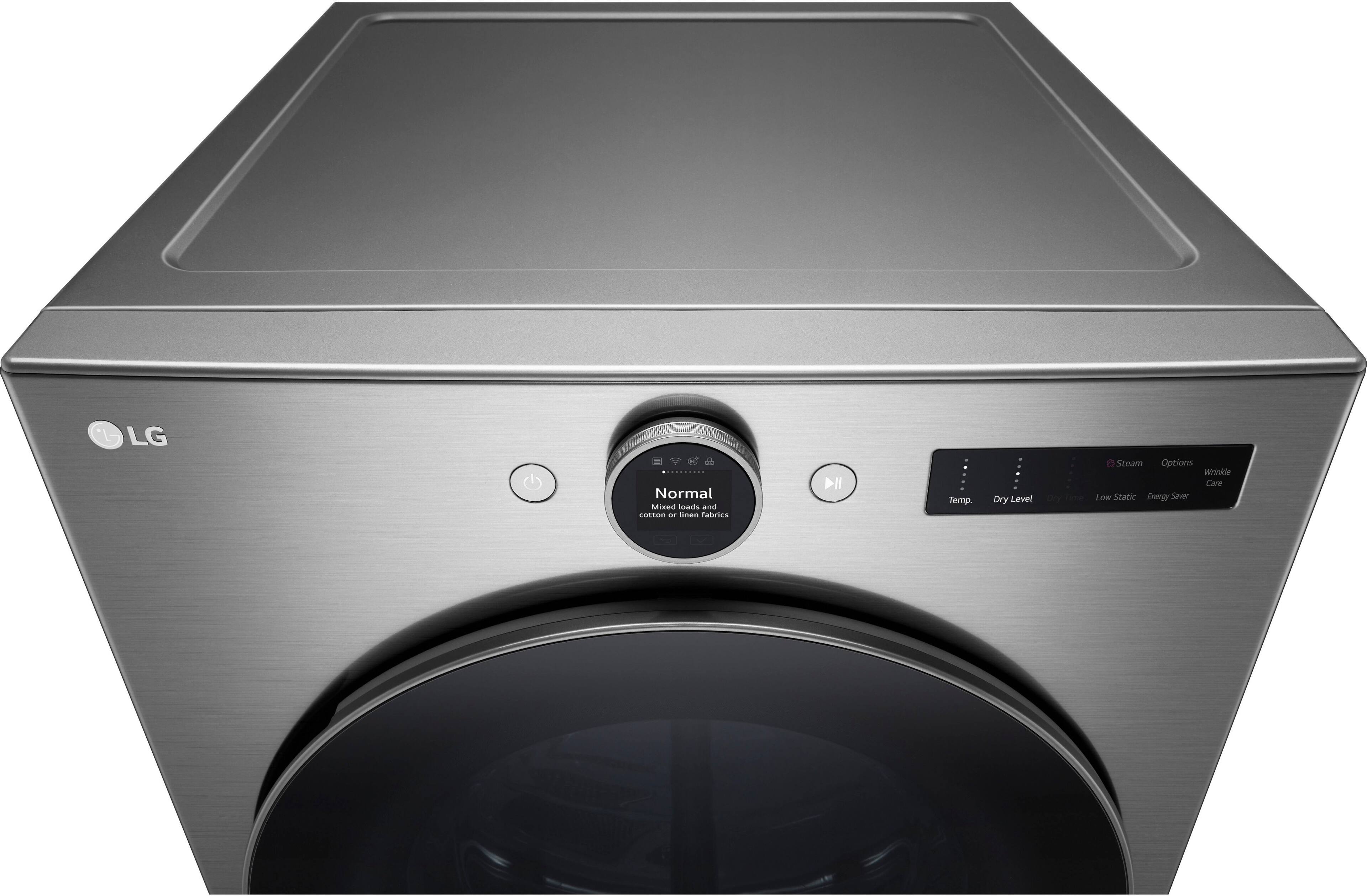 Alt View 20. LG - 7.4 Cu. Ft. Smart Electric Dryer with Steam and Sensor Dry - Graphite Steel.