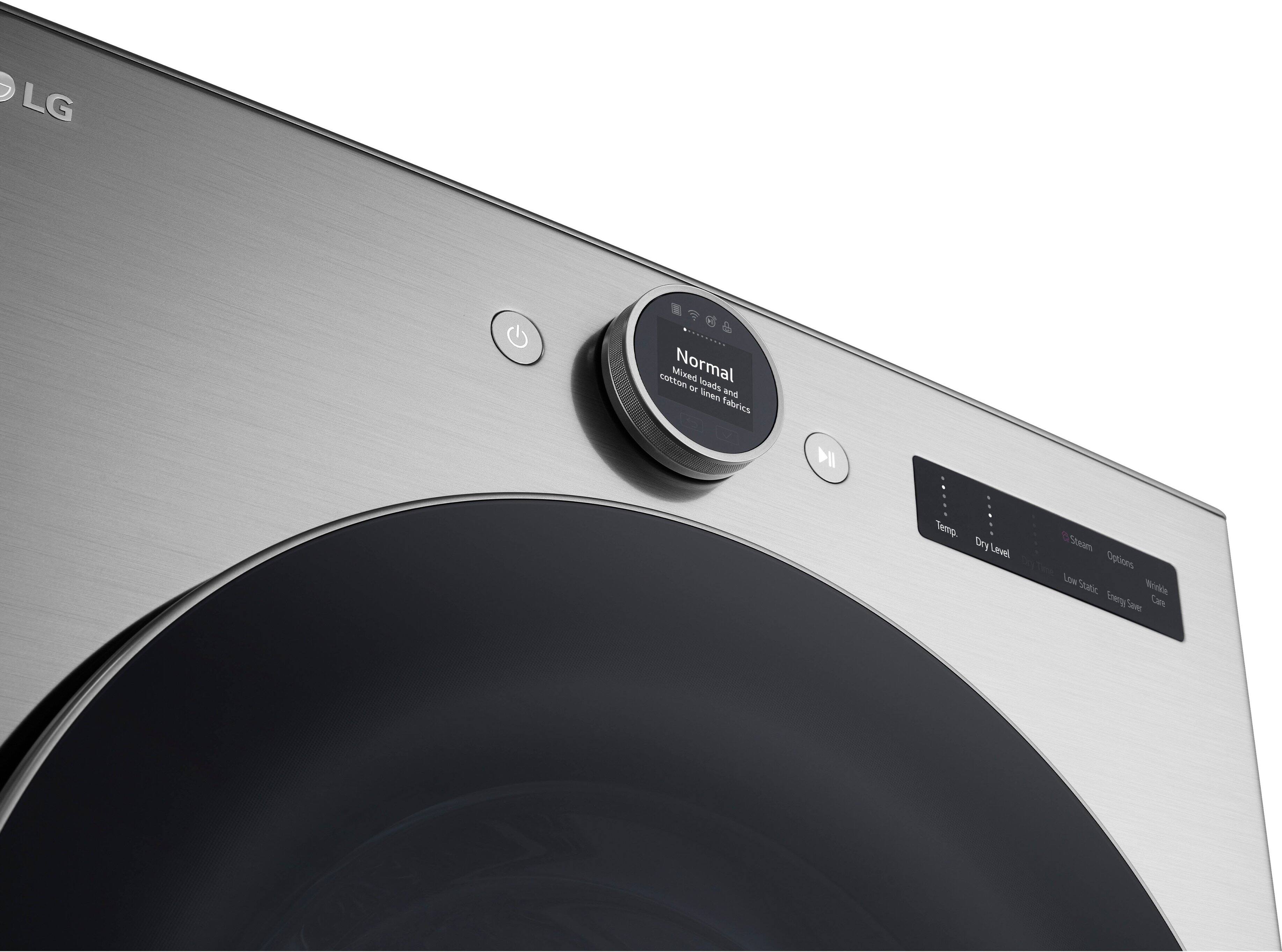 Alt View 21. LG - 7.4 Cu. Ft. Smart Electric Dryer with Steam and Sensor Dry - Graphite Steel.