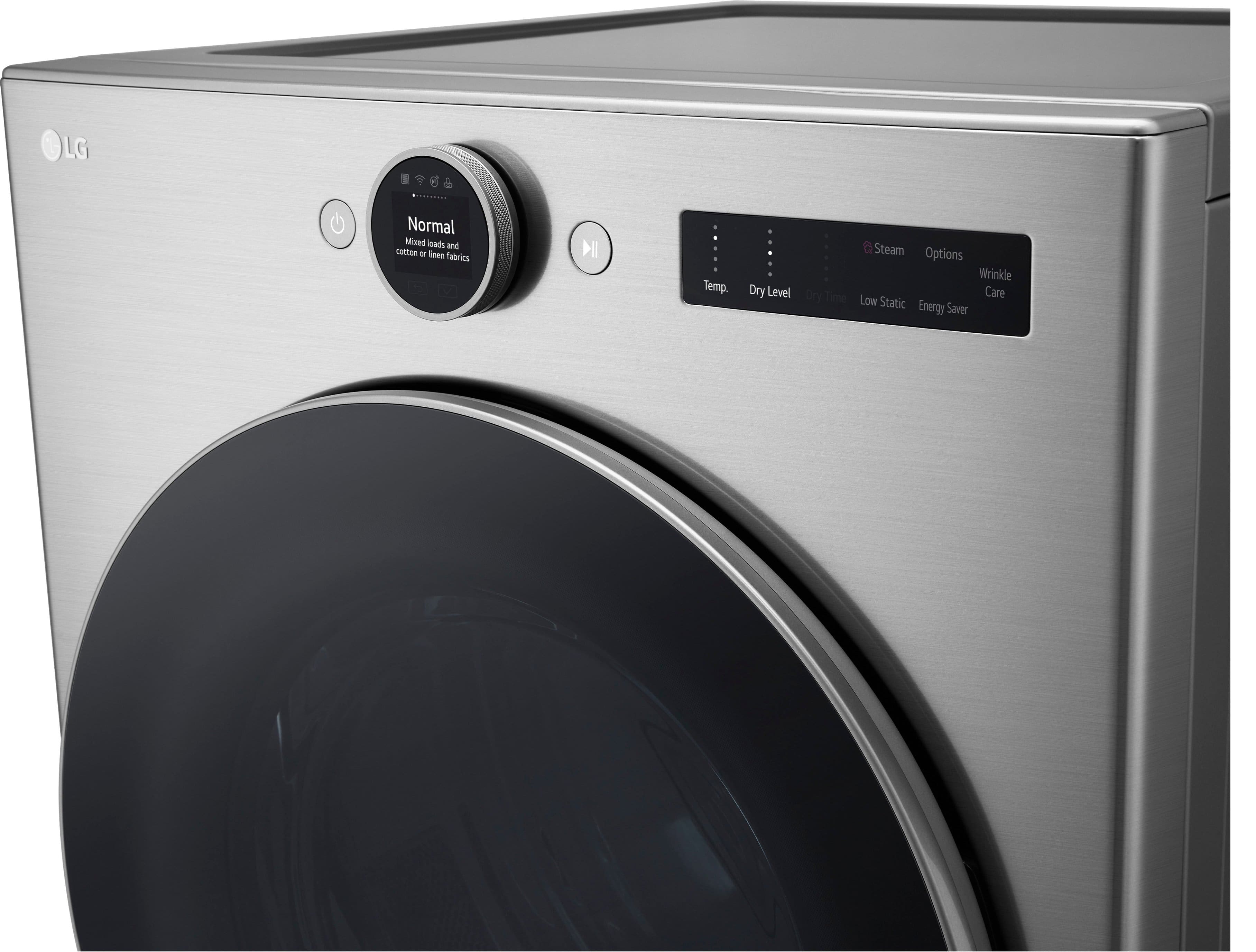 Alt View 26. LG - 7.4 Cu. Ft. Smart Electric Dryer with Steam and Sensor Dry - Graphite Steel.
