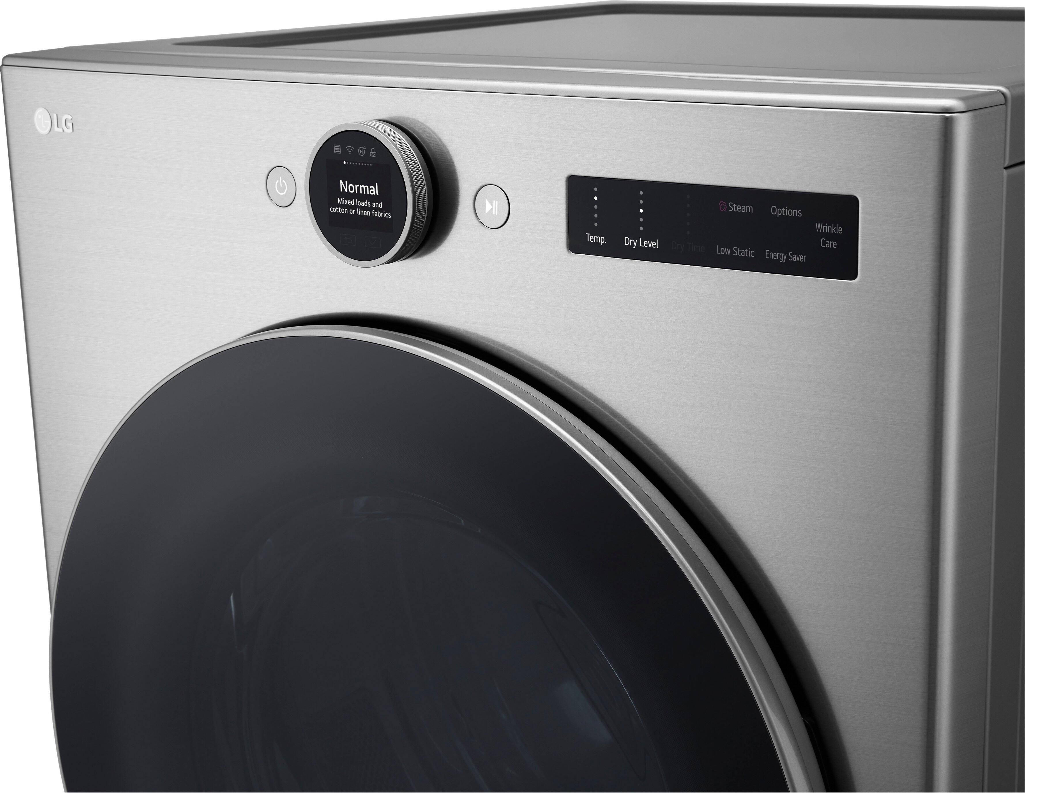 Alt View 26. LG - 7.4 Cu. Ft. Smart Electric Dryer with Steam and Sensor Dry - Graphite Steel.