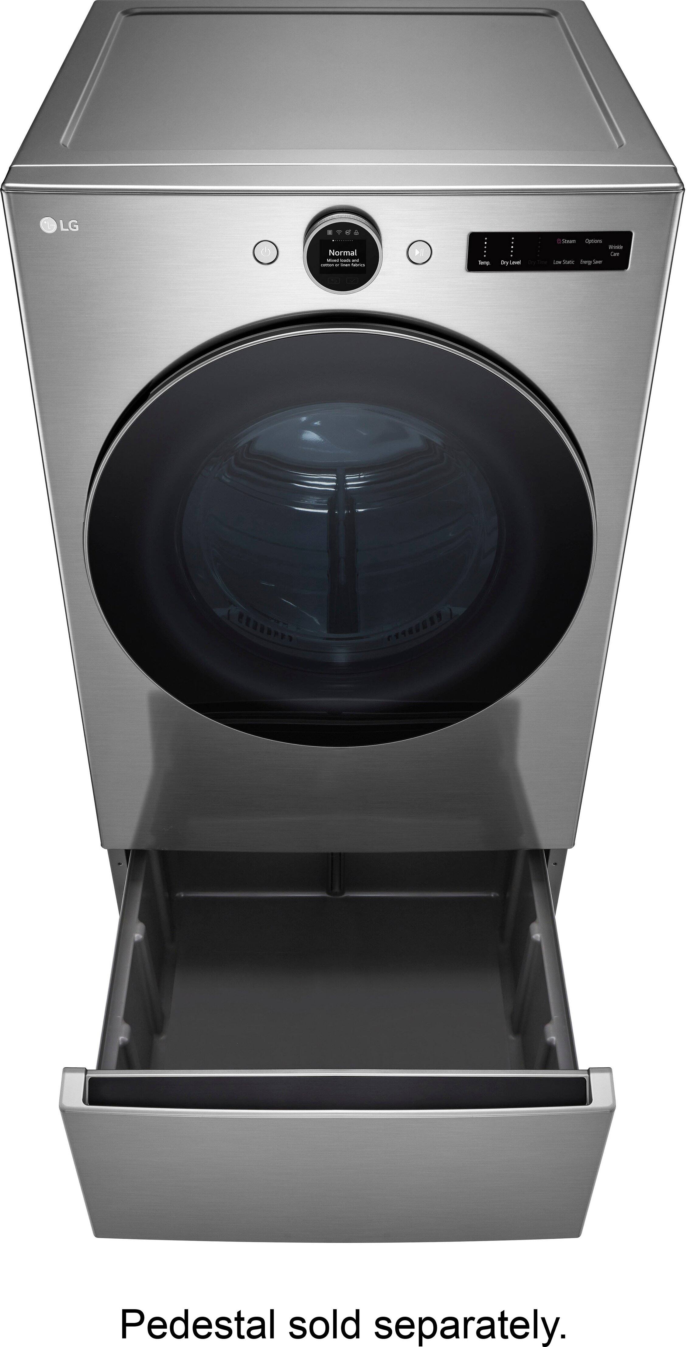 Alt View 33. LG - 7.4 Cu. Ft. Smart Electric Dryer with Steam and Sensor Dry - Graphite Steel.