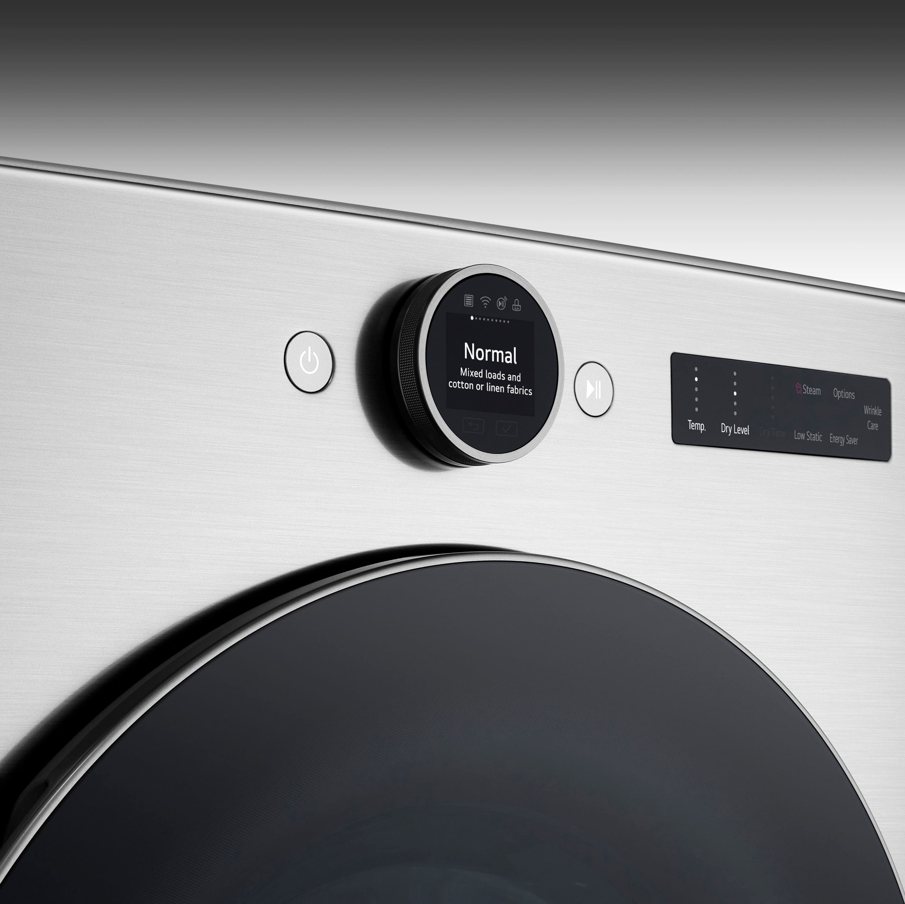 Alt View 23. LG - 7.4 Cu. Ft. Smart Electric Dryer with Steam and Sensor Dry - Graphite Steel.