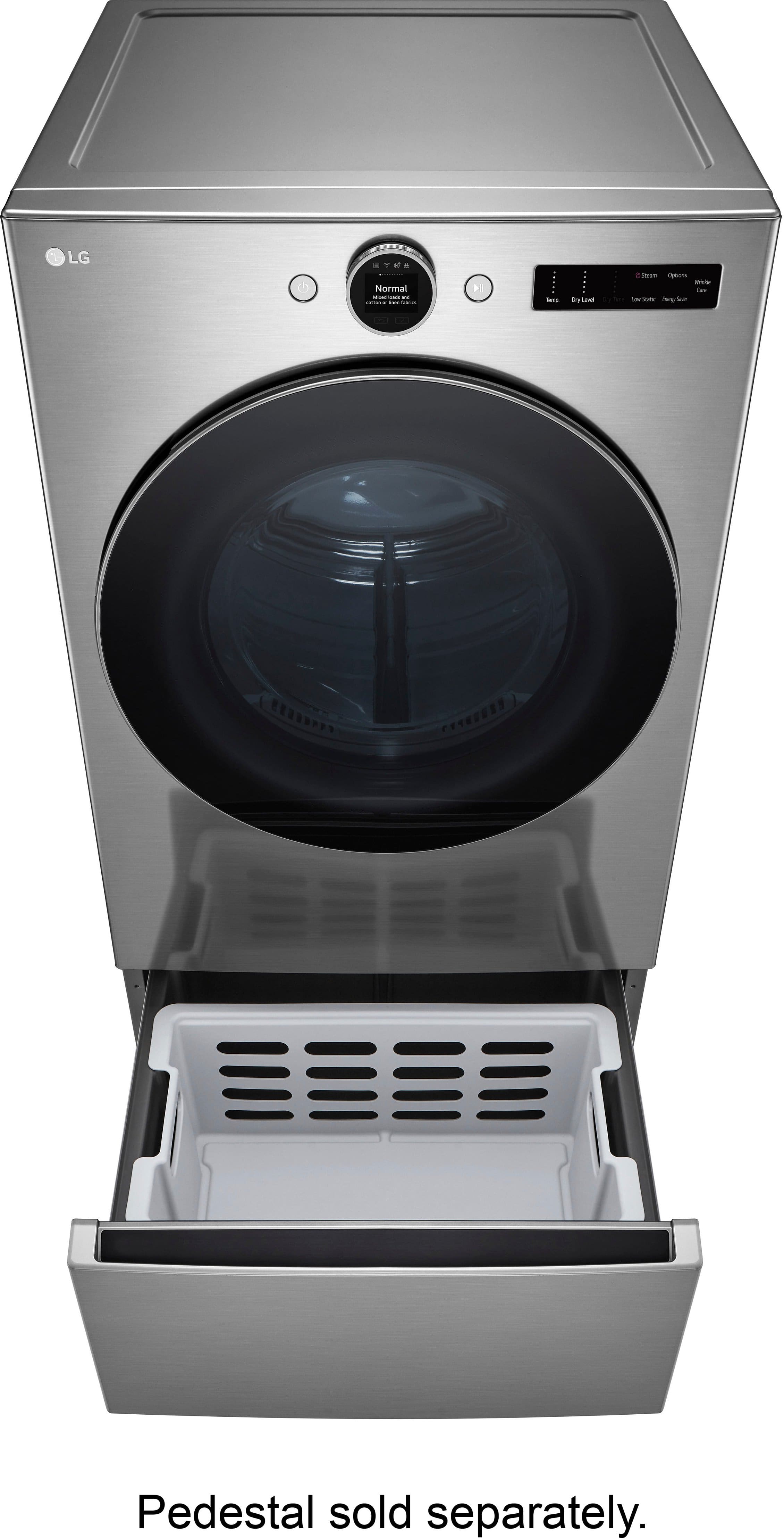 Alt View 35. LG - 7.4 Cu. Ft. Smart Electric Dryer with Steam and Sensor Dry - Graphite Steel.