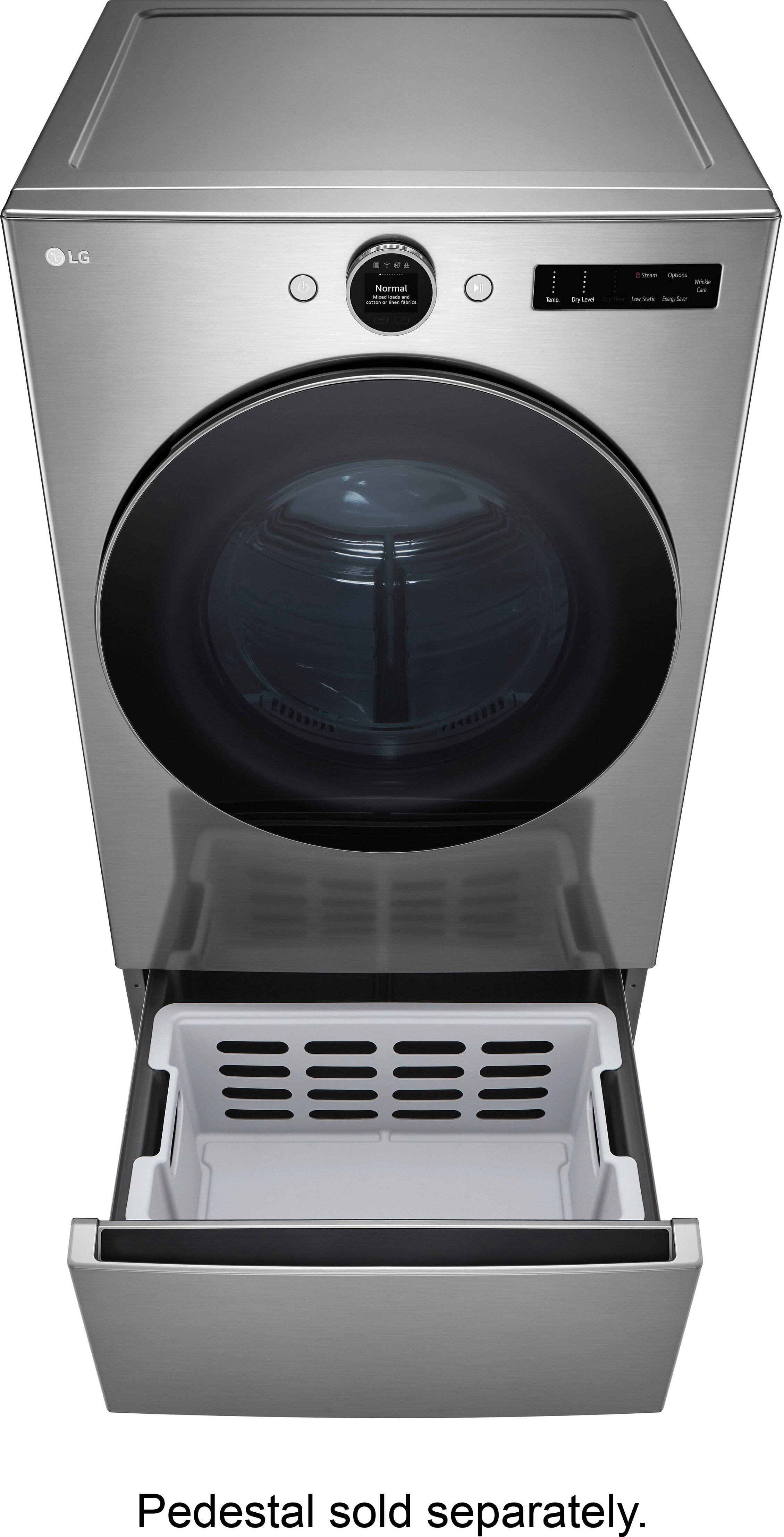 Alt View 35. LG - 7.4 Cu. Ft. Smart Electric Dryer with Steam and Sensor Dry - Graphite Steel.