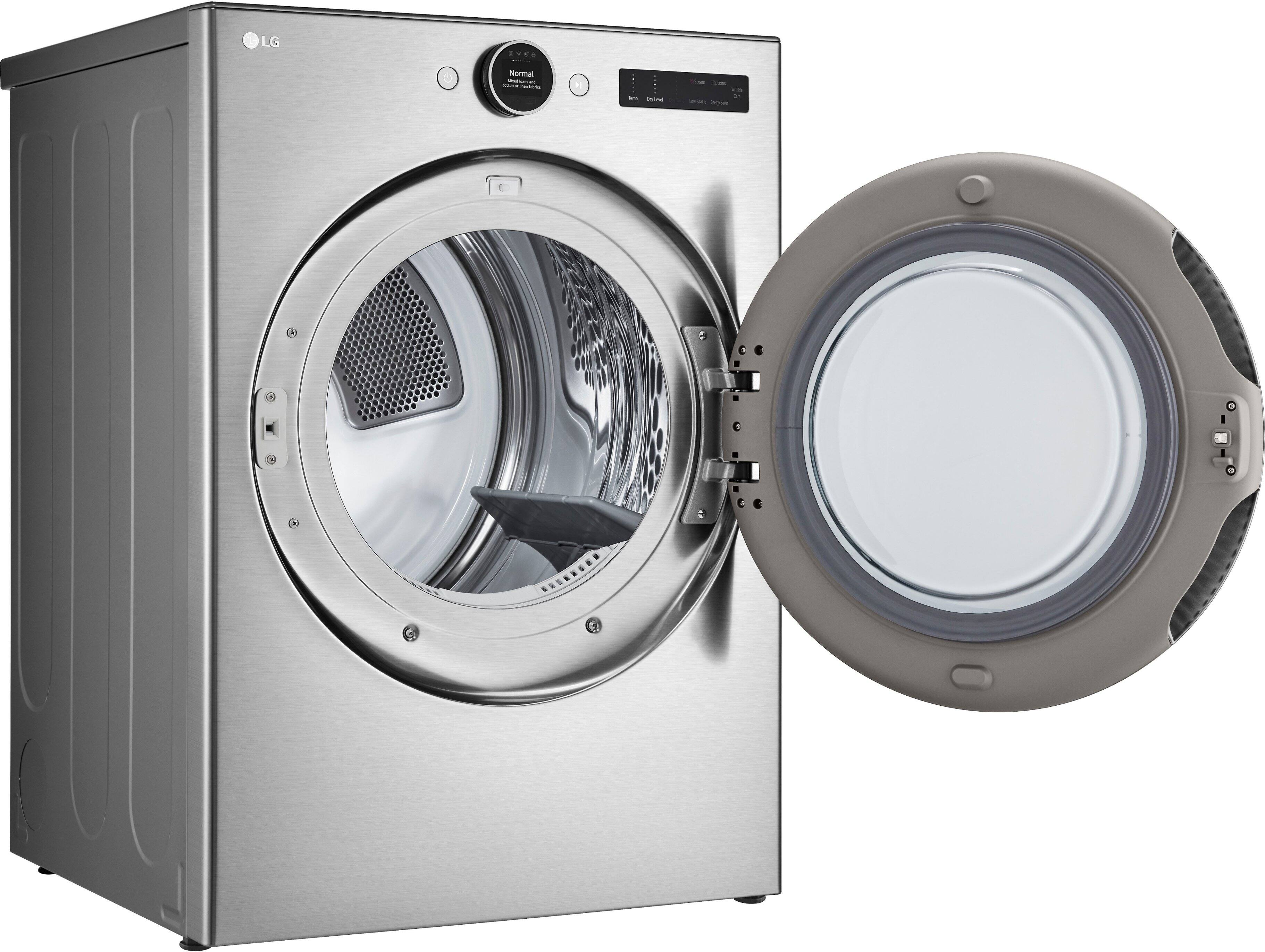 Alt View 16. LG - 7.4 Cu. Ft. Smart Electric Dryer with Steam and Sensor Dry - Graphite Steel.