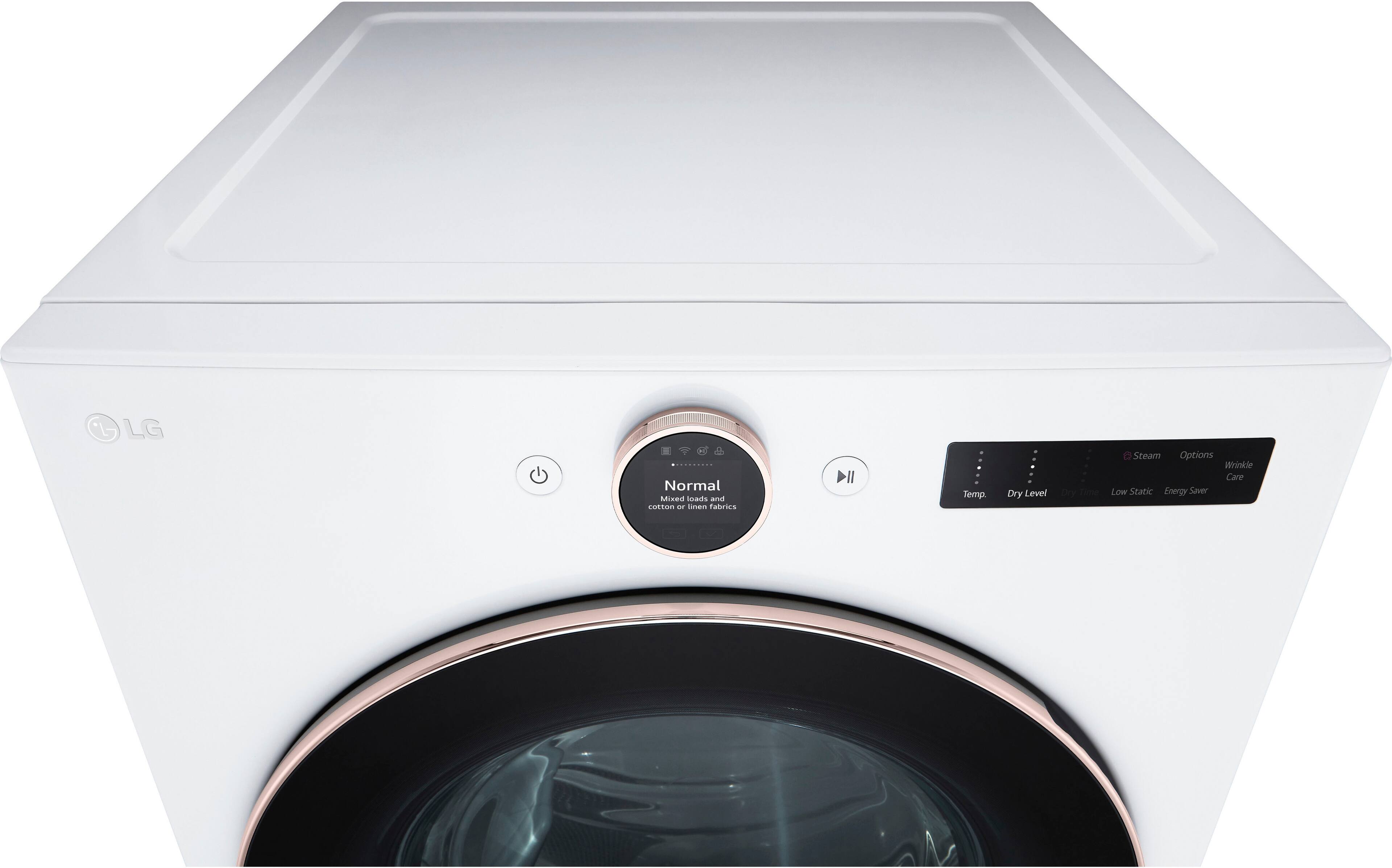 Alt View 12. LG - 7.4 Cu. Ft. Smart Gas Dryer with Steam and Sensor Dry - White.