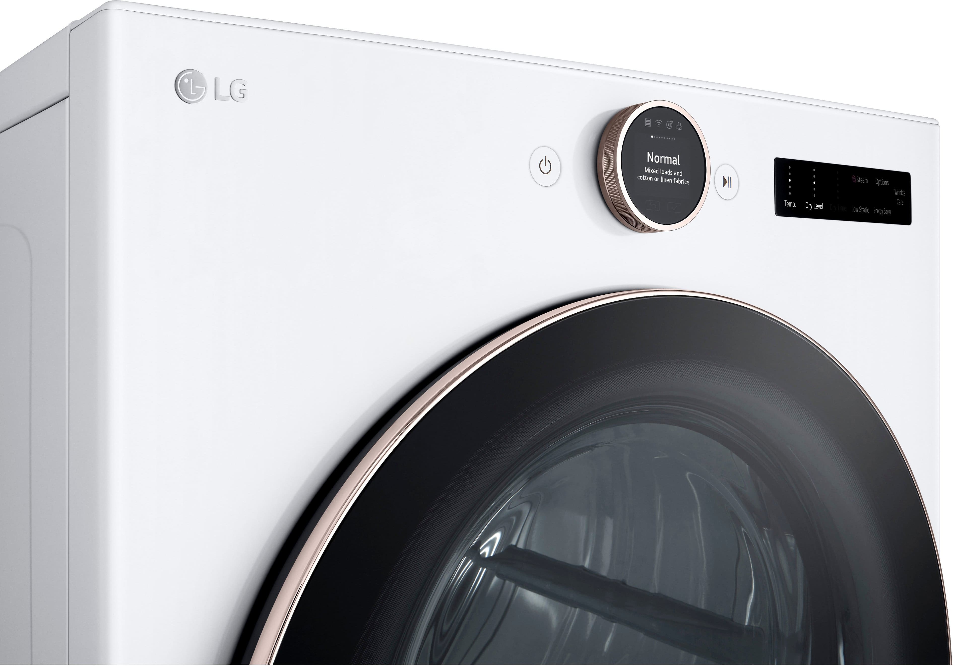 Alt View 13. LG - 7.4 Cu. Ft. Smart Gas Dryer with Steam and Sensor Dry - White.