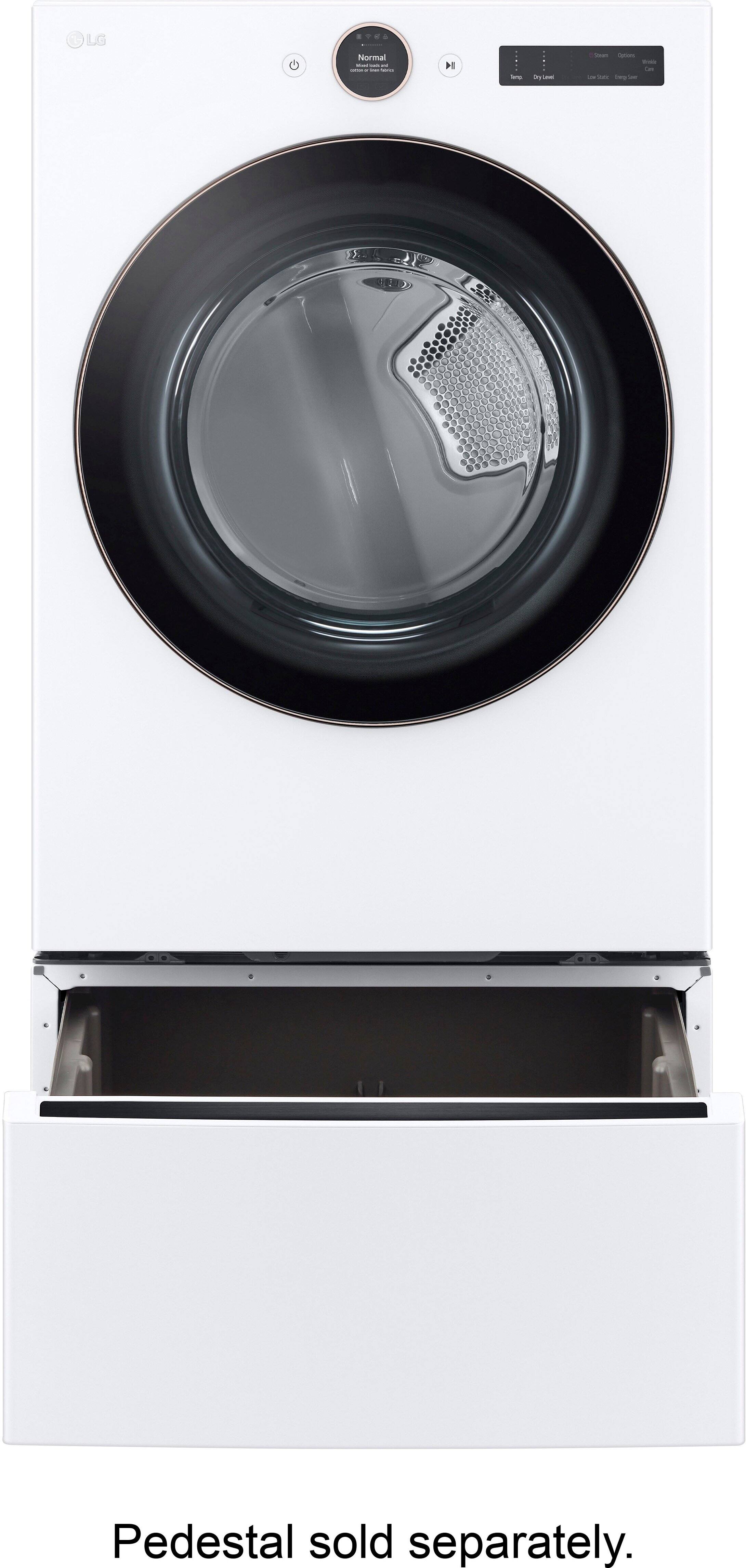 Alt View 21. LG - 7.4 Cu. Ft. Smart Gas Dryer with Steam and Sensor Dry - White.