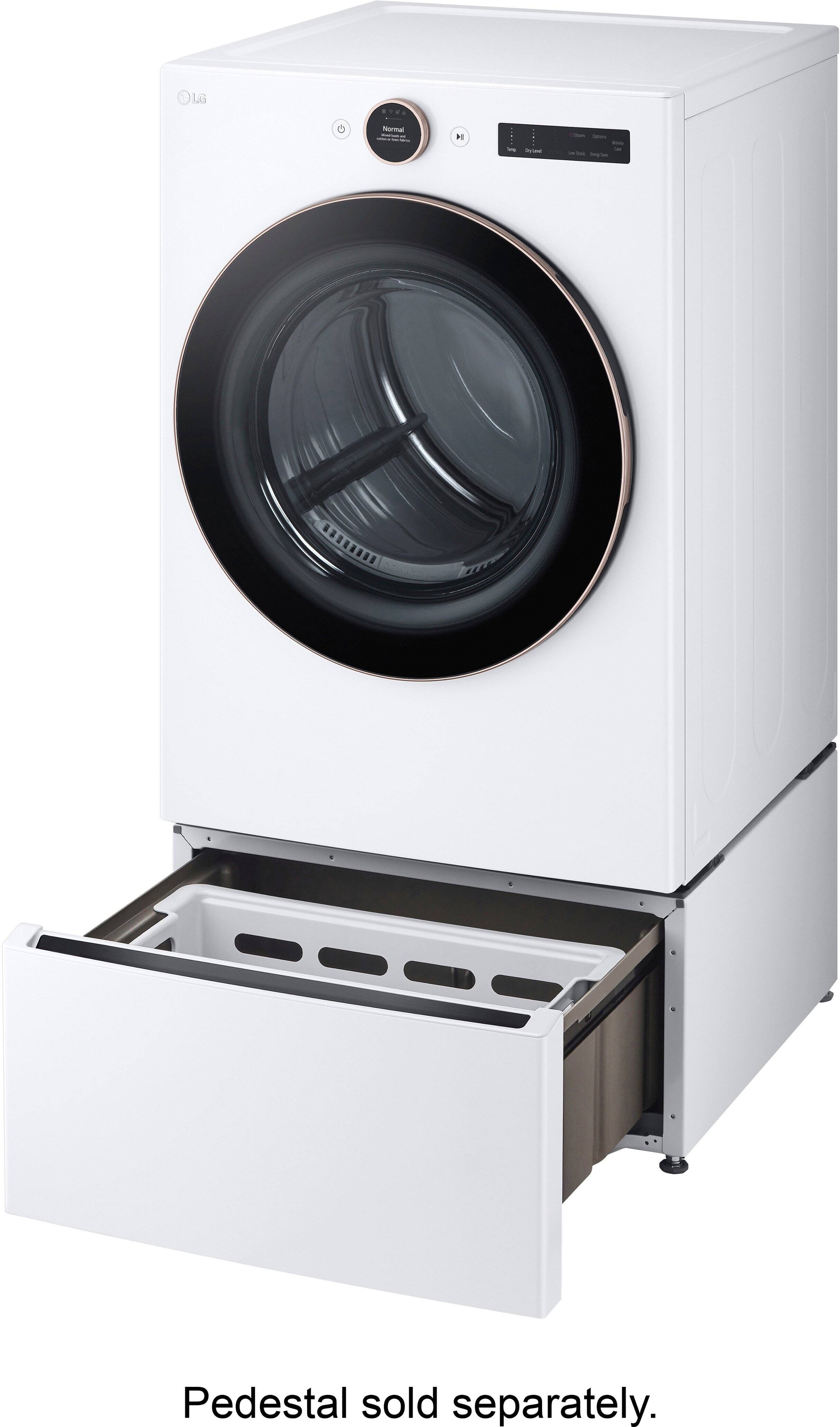 Alt View 23. LG - 7.4 Cu. Ft. Smart Gas Dryer with Steam and Sensor Dry - White.