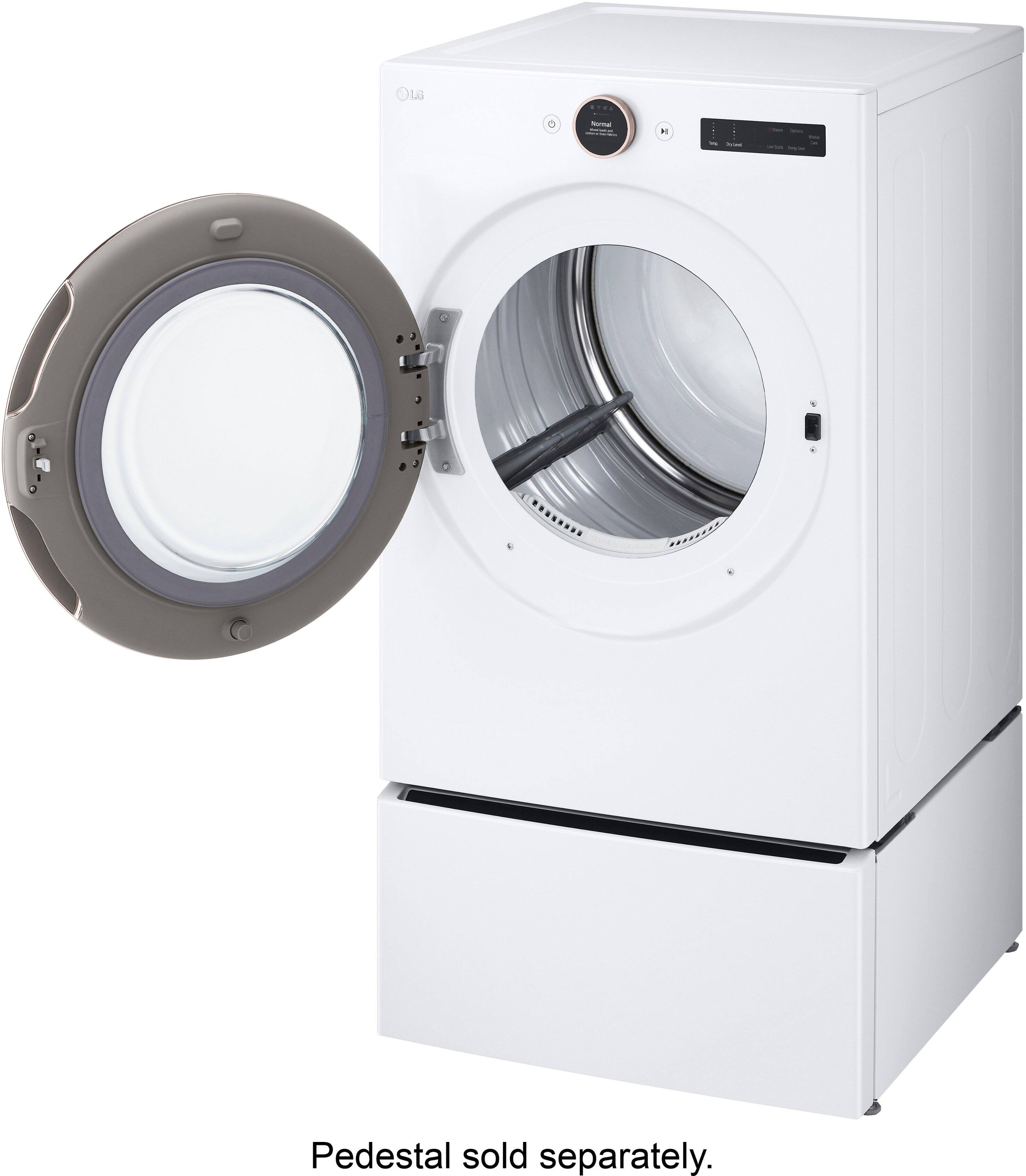 Alt View 24. LG - 7.4 Cu. Ft. Smart Gas Dryer with Steam and Sensor Dry - White.