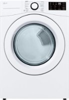 LG - 7.4 Cu. Ft. Smart Gas Dryer with Wrinkle Care - White - Front_Zoom