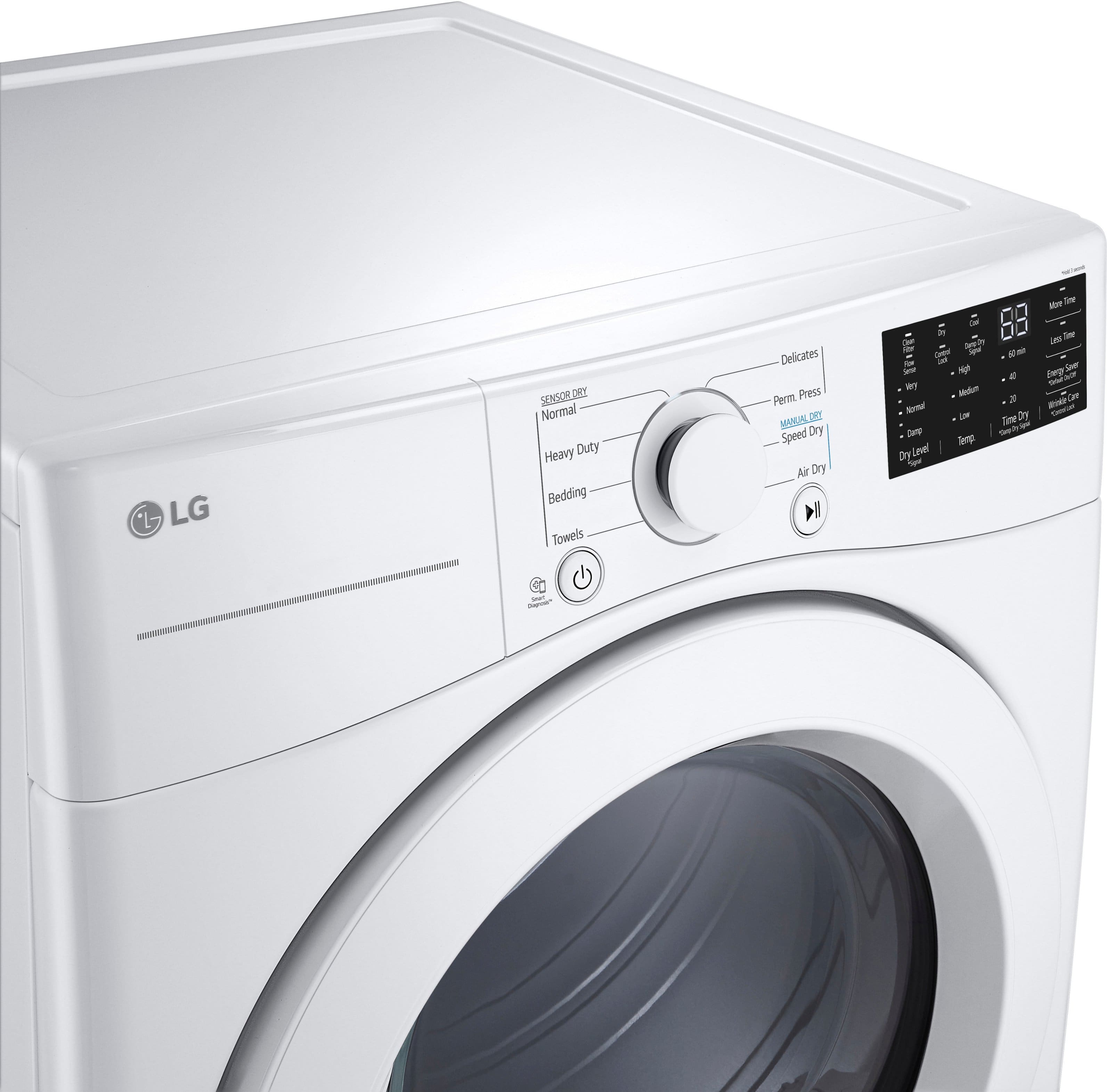 Alt View 15. LG - 7.4 Cu. Ft. Gas Dryer with Wrinkle Care - White.