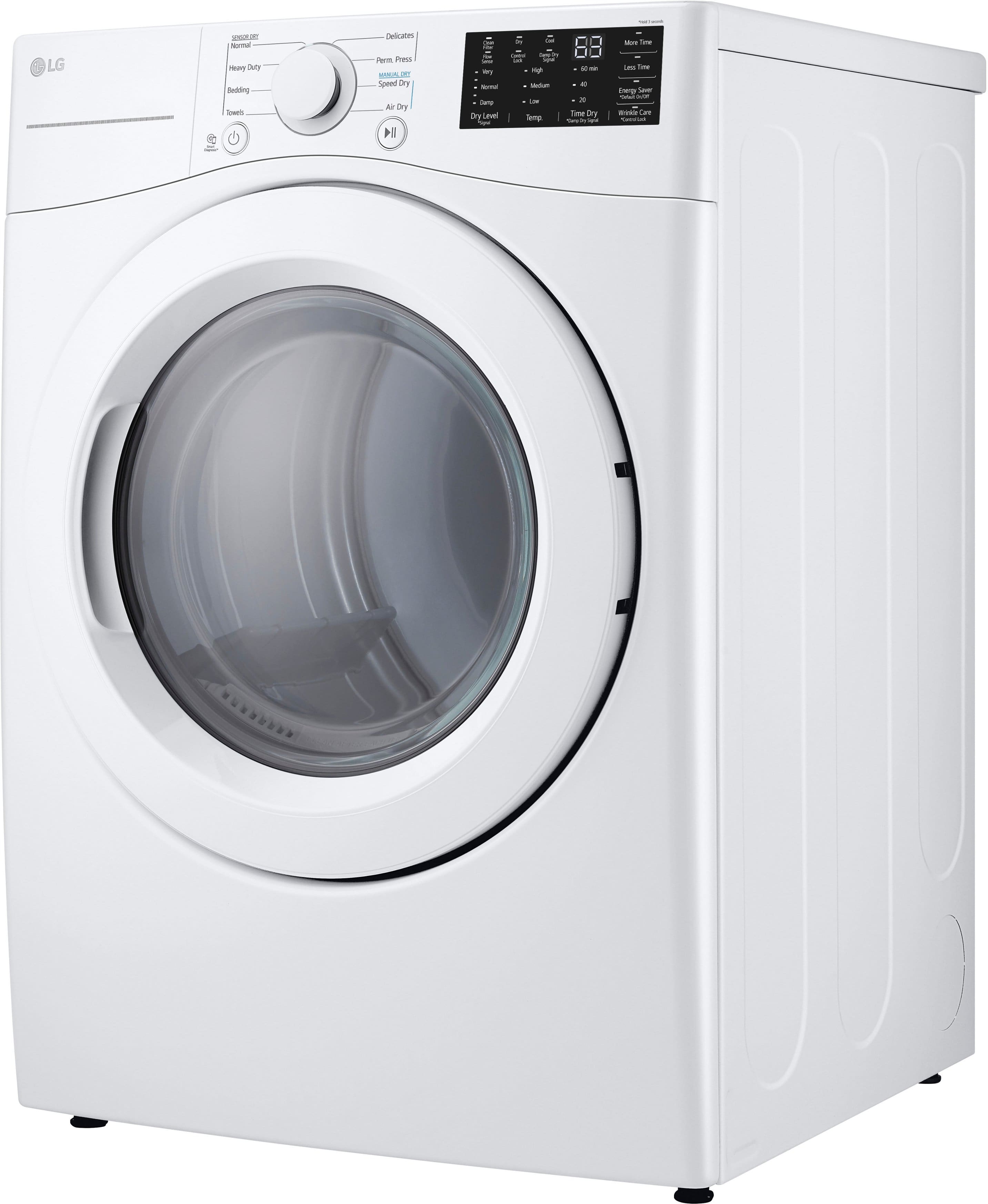 Alt View 2. LG - 7.4 Cu. Ft. Gas Dryer with Wrinkle Care - White.