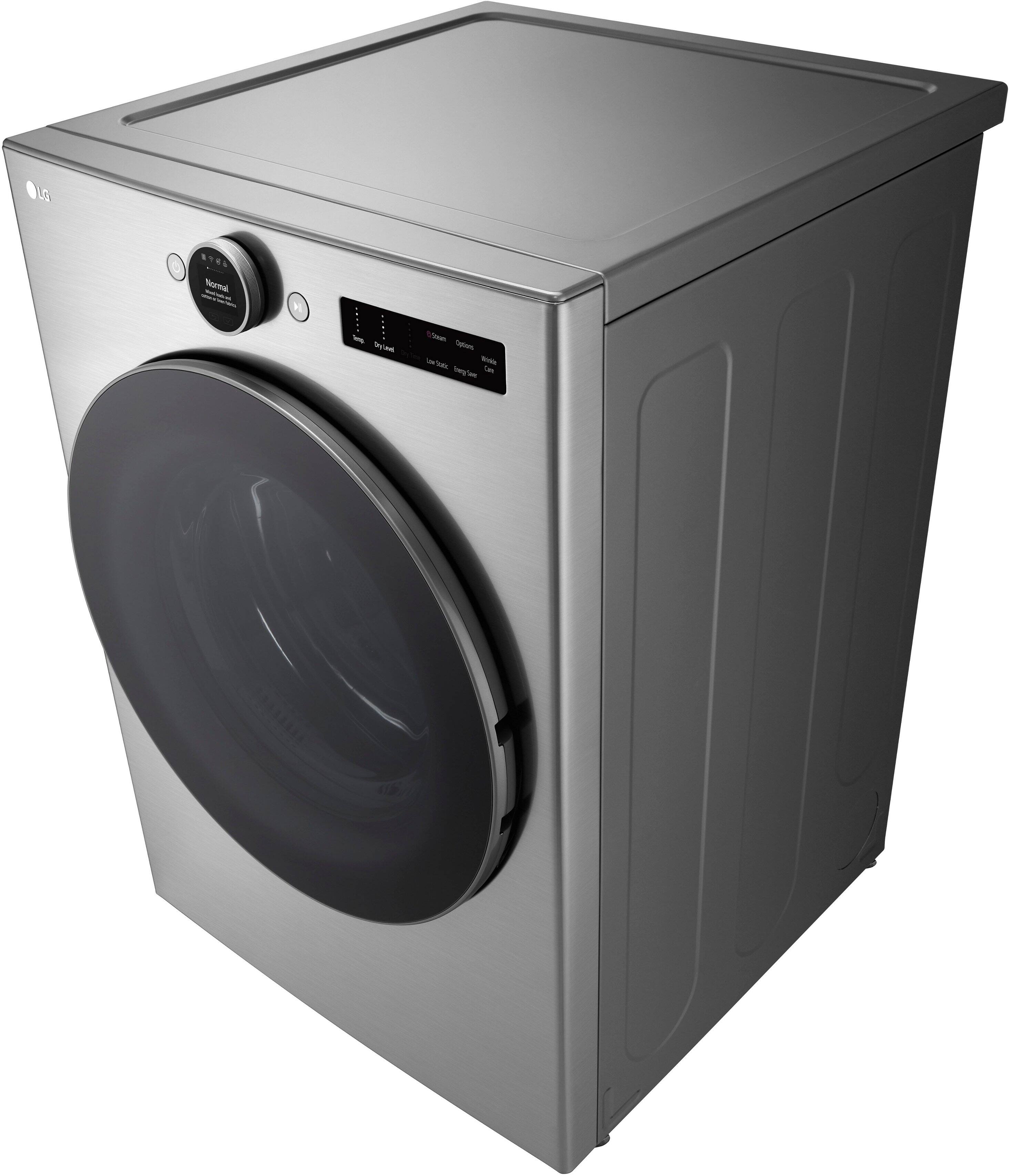 Alt View 20. LG - 7.4 Cu. Ft. Smart Gas Dryer with Steam and Sensor Dry - Graphite Steel.