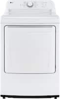 LG - 7.3 Cu. Ft. Smart Gas Dryer with Sensor Dry - White - Front_Zoom