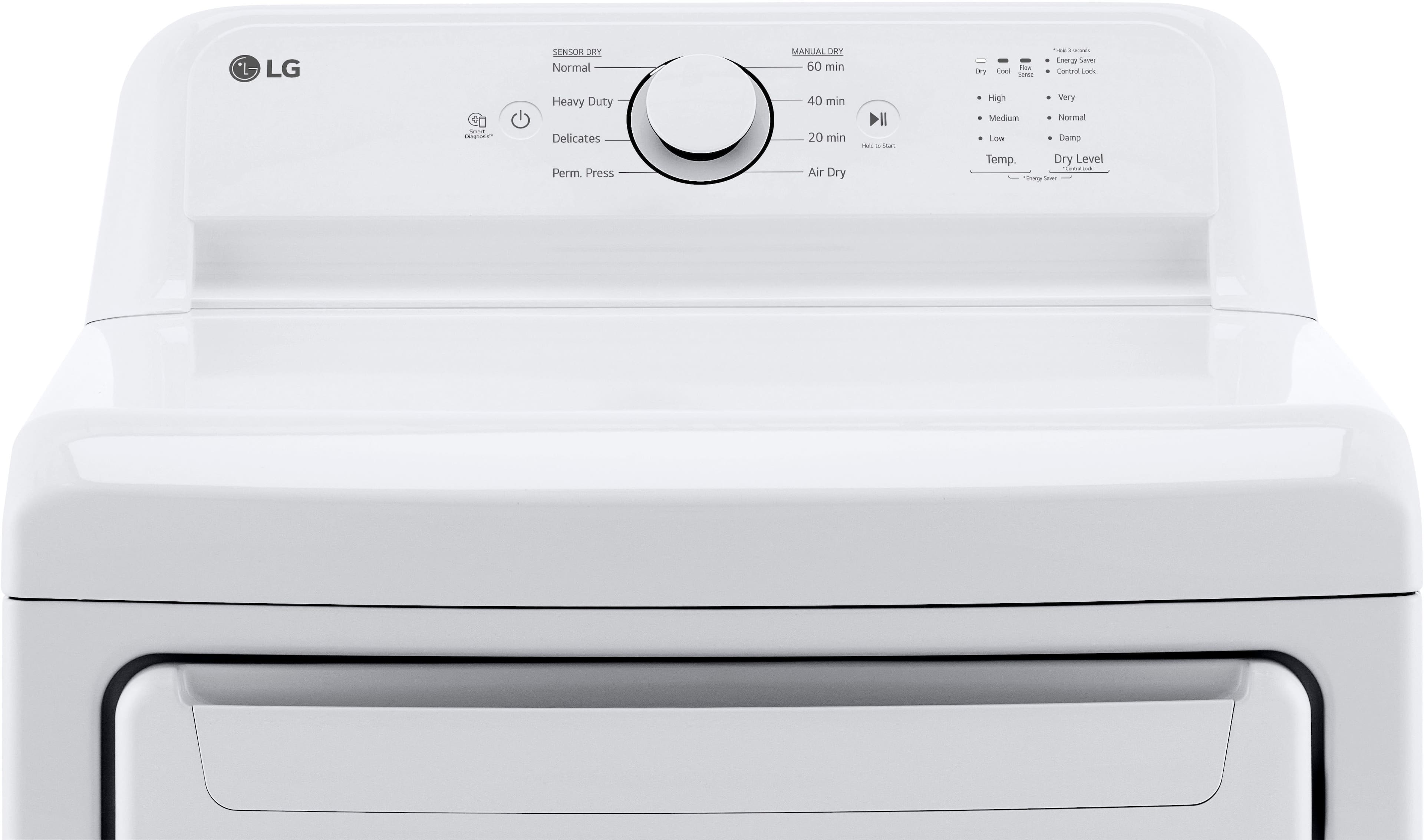 Alt View 14. LG - 7.3 Cu. Ft. Gas Dryer with Sensor Dry - White.