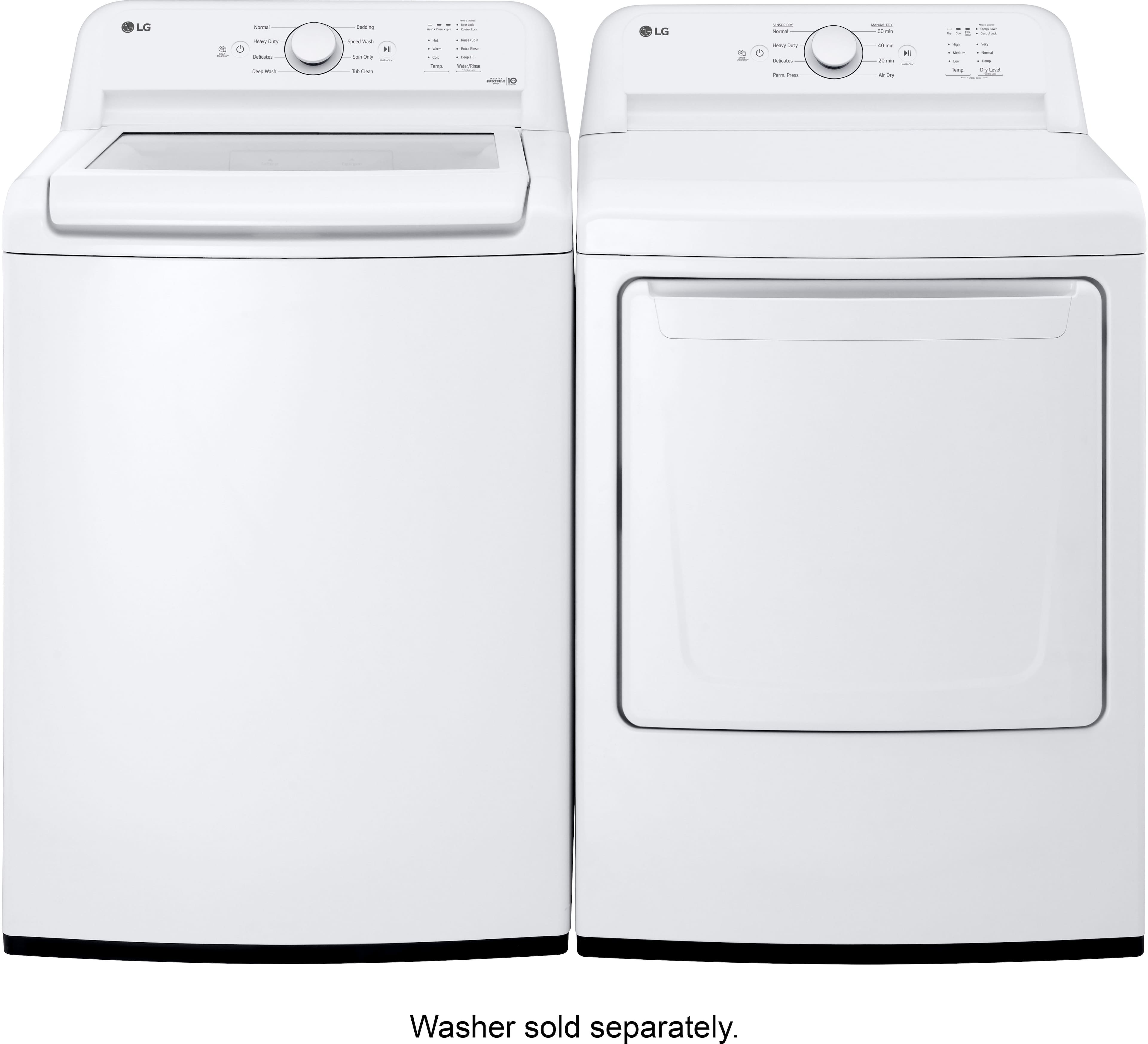 Alt View 17. LG - 7.3 Cu. Ft. Gas Dryer with Sensor Dry - White.