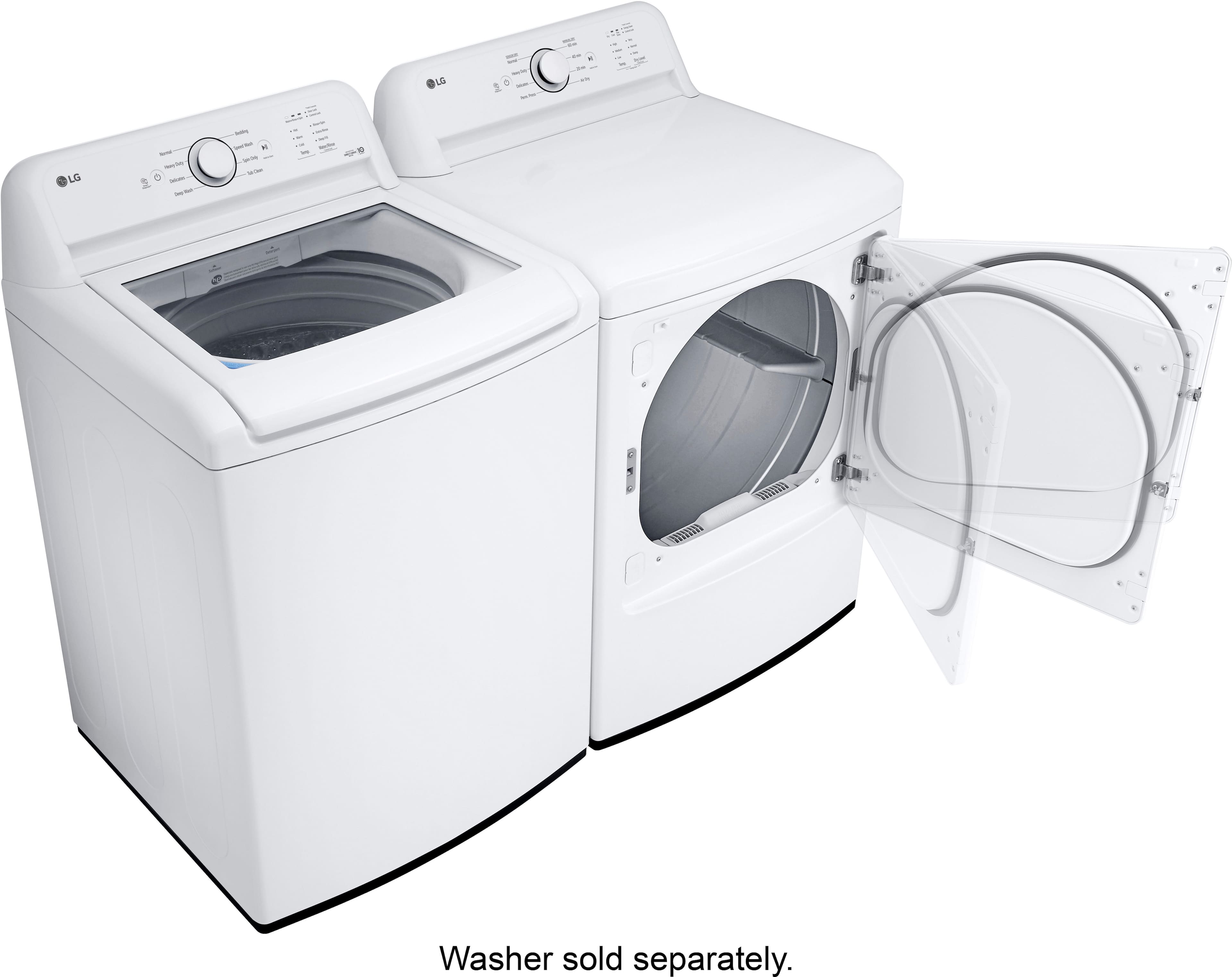 Alt View 22. LG - 7.3 Cu. Ft. Gas Dryer with Sensor Dry - White.