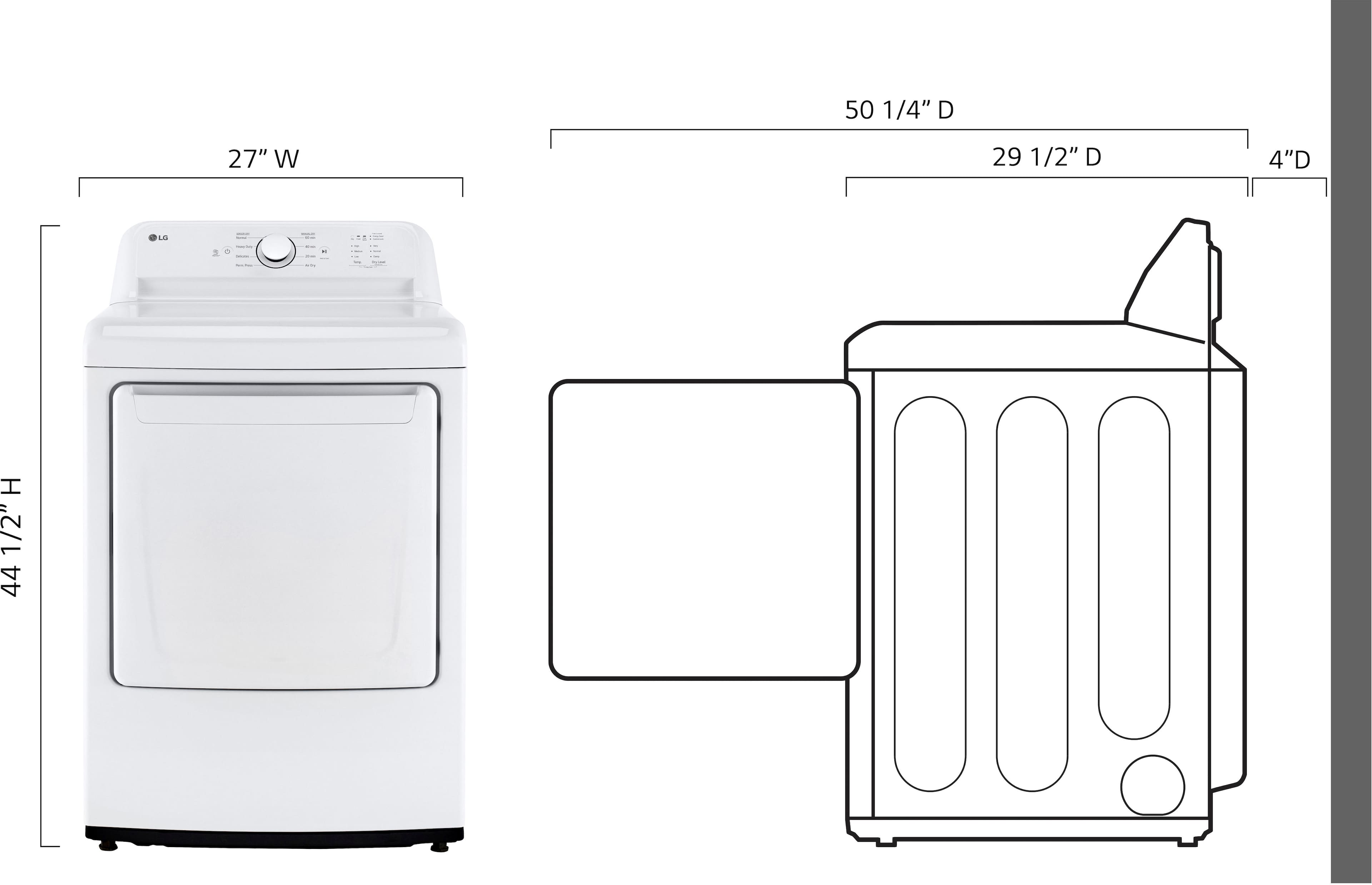 Left. LG - 7.3 Cu. Ft. Gas Dryer with Sensor Dry - White.