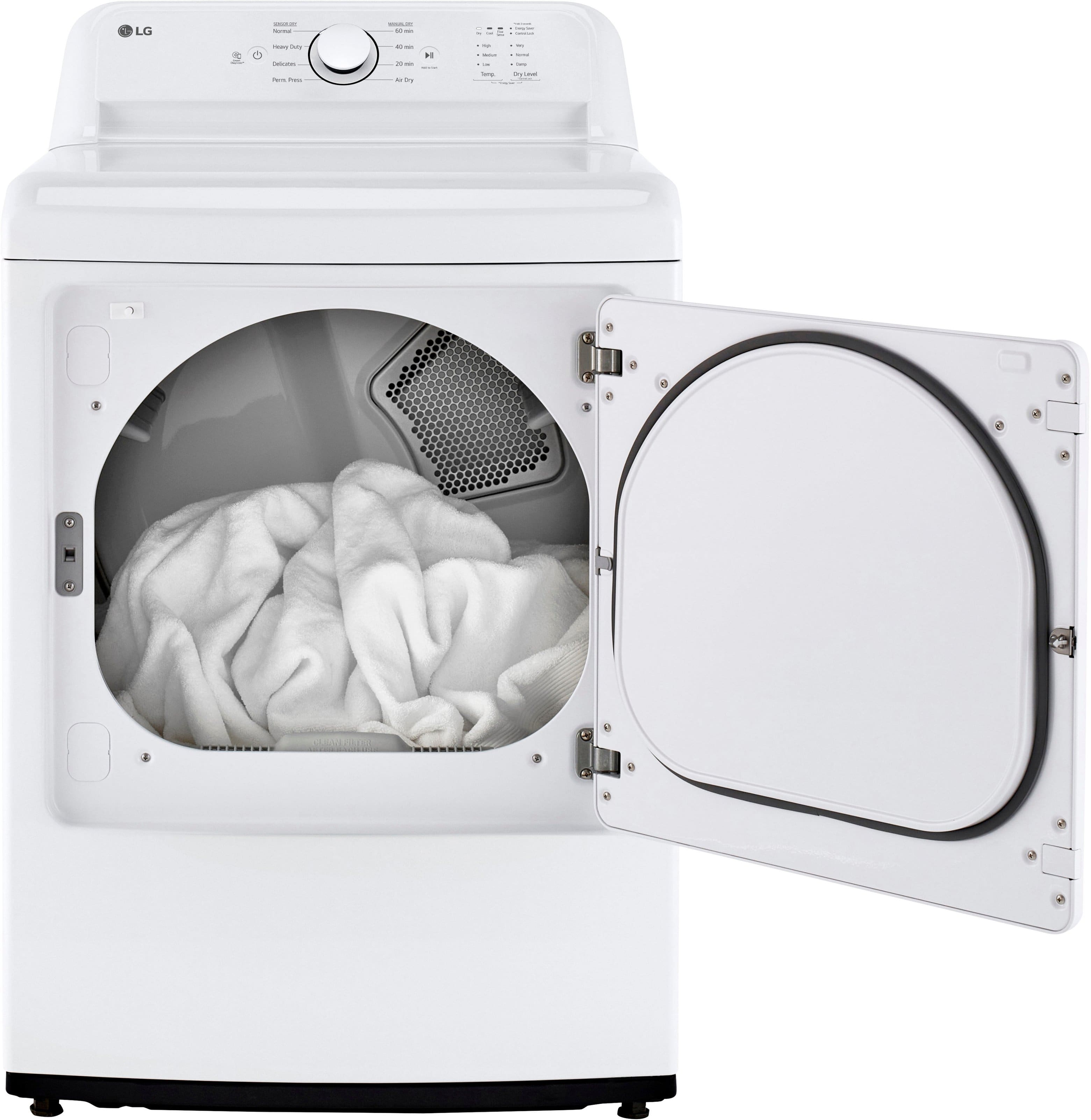 Alt View 6. LG - 7.3 Cu. Ft. Gas Dryer with Sensor Dry - White.