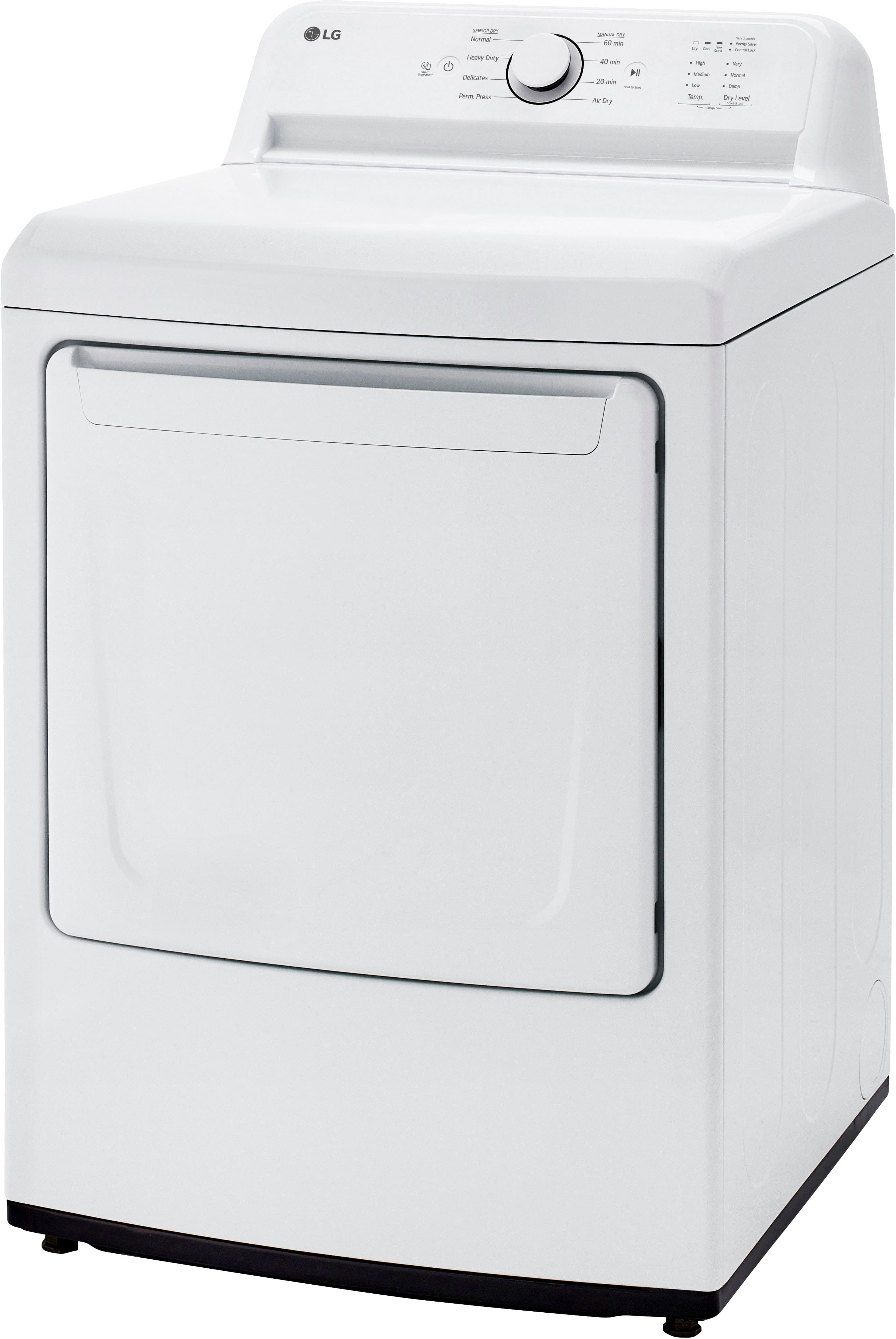 Alt View 2. LG - 7.3 Cu. Ft. Gas Dryer with Sensor Dry - White.