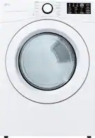 LG - 7.4 Cu. Ft. Stackable Electric Dryer with Wrinkle Care - White - Front_Zoom