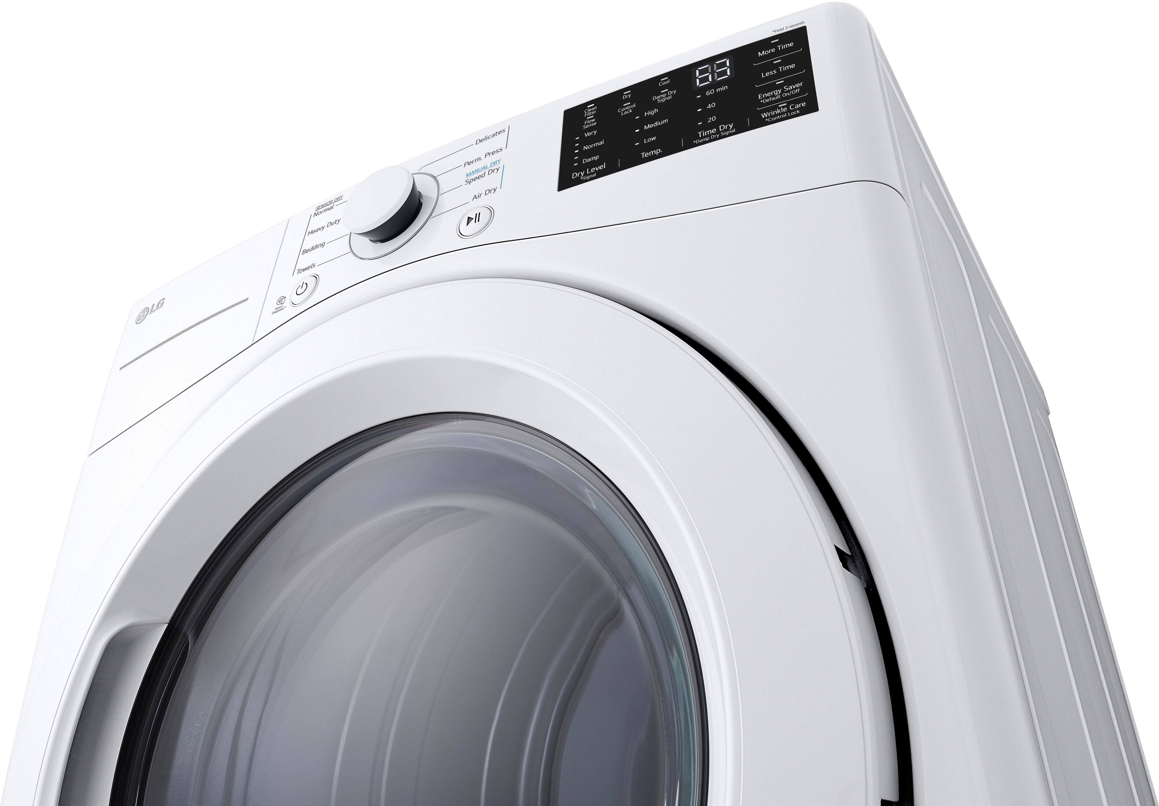 Alt View 14. LG - 7.4 Cu. Ft. Electric Dryer with Wrinkle Care - White.