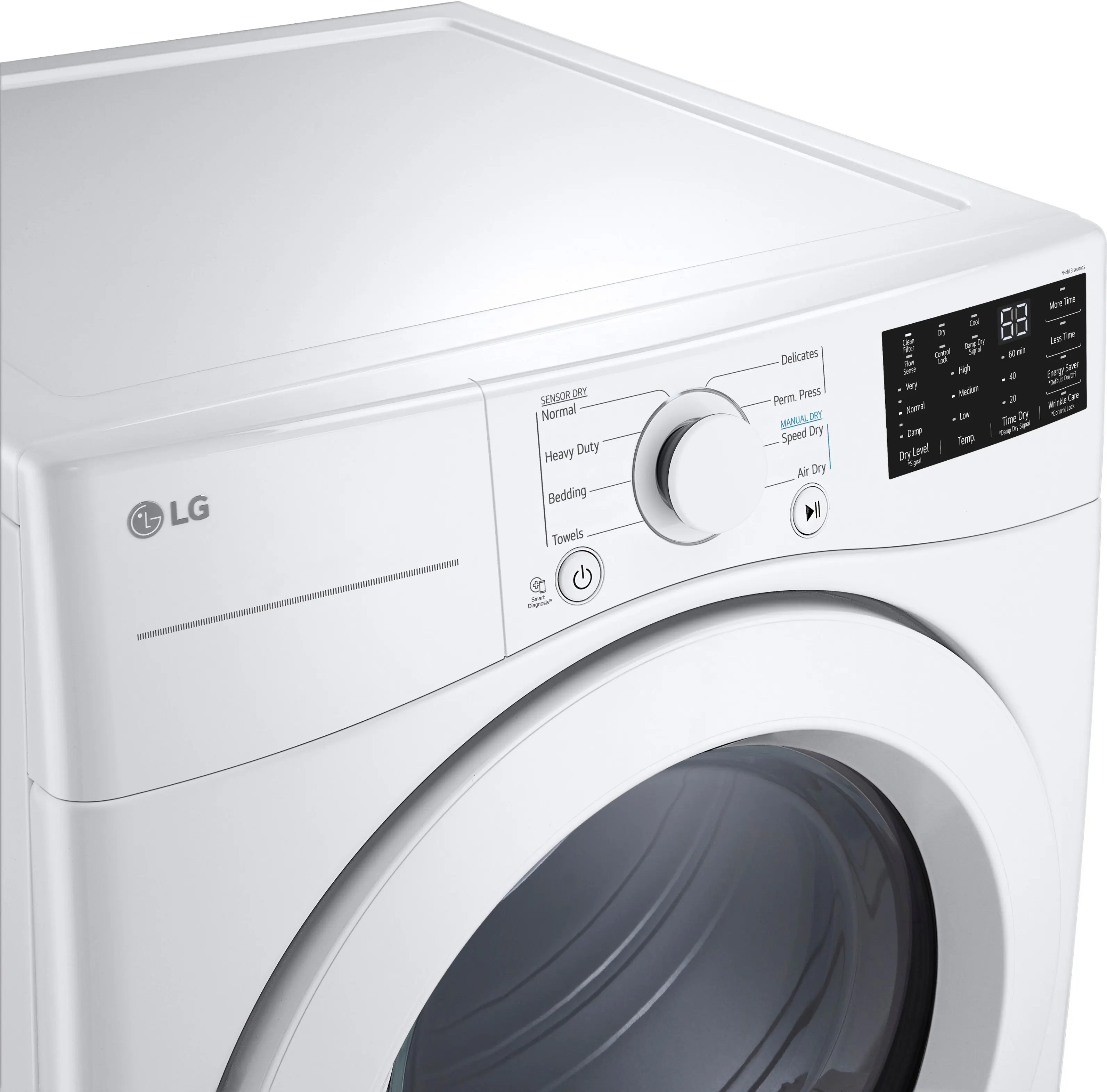 Alt View 15. LG - 7.4 Cu. Ft. Electric Dryer with Wrinkle Care - White.