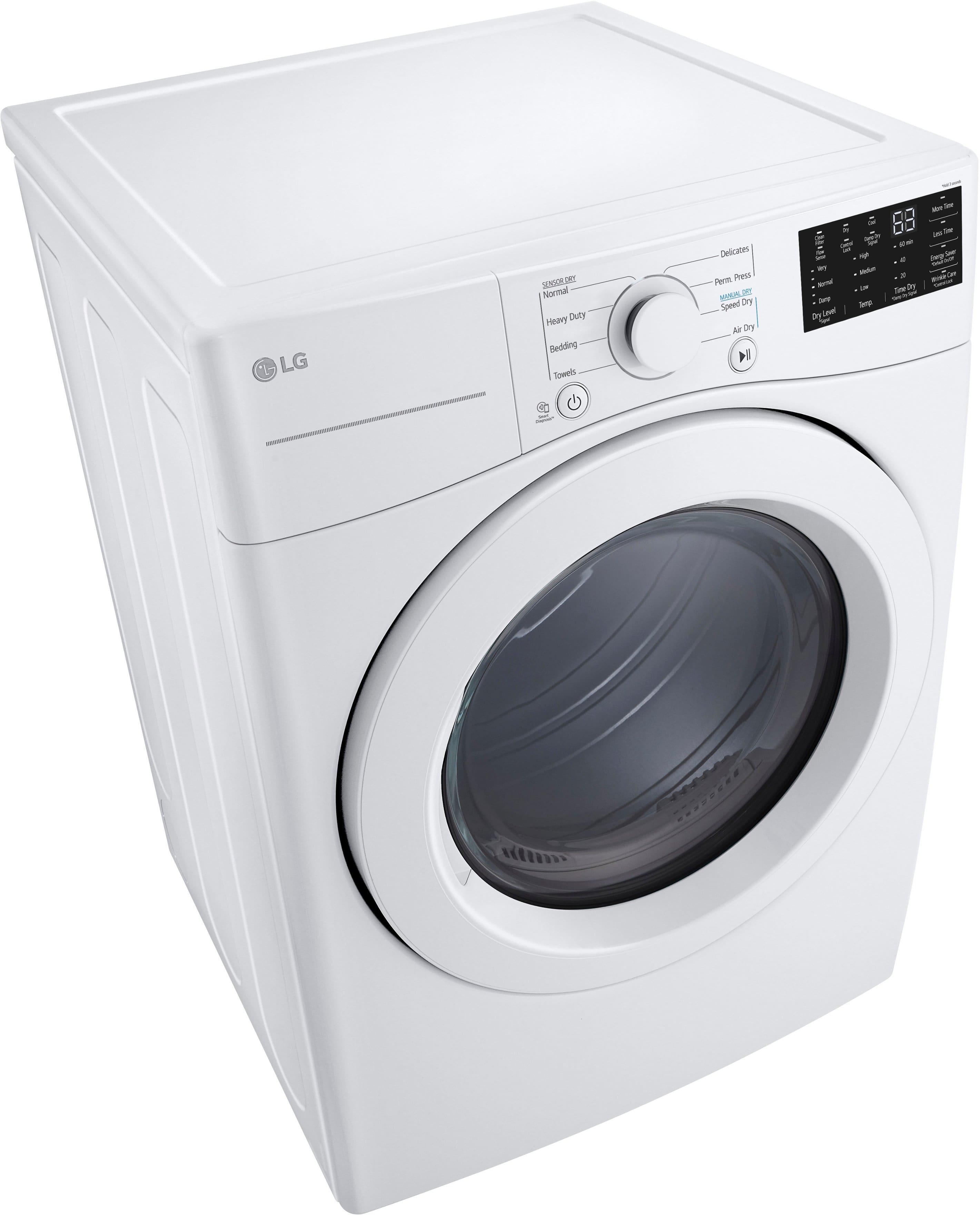 Alt View 11. LG - 7.4 Cu. Ft. Electric Dryer with Wrinkle Care - White.
