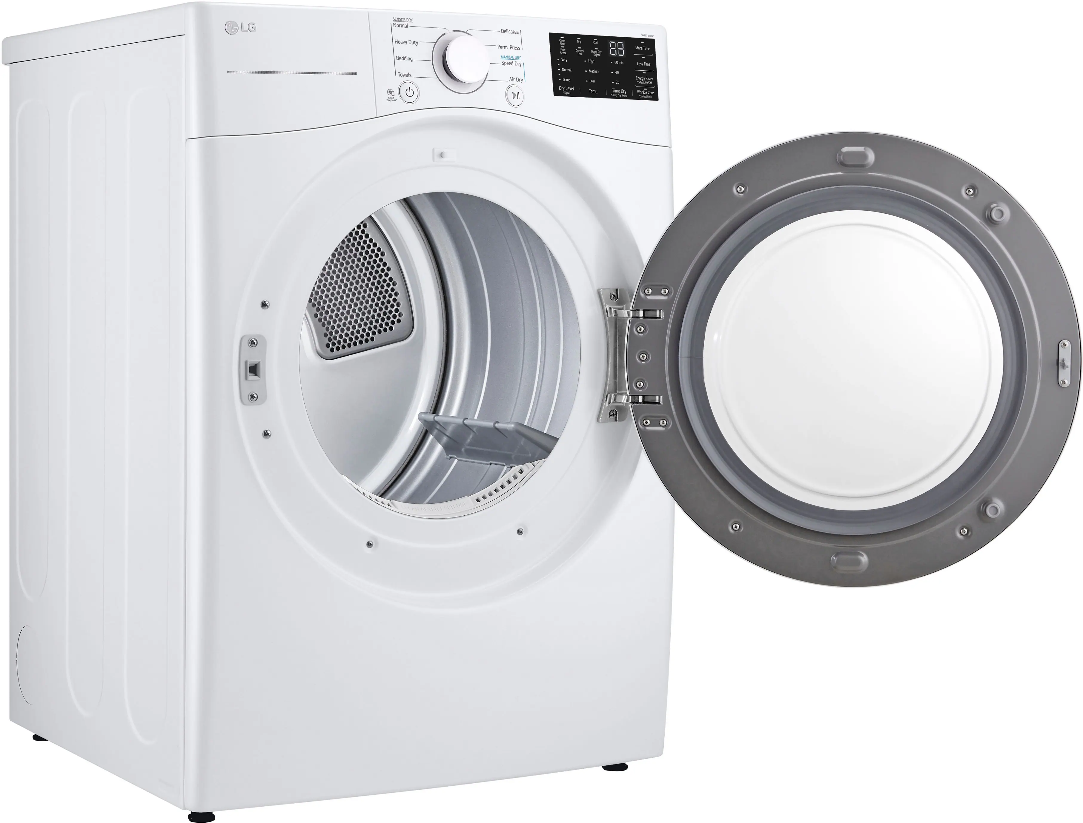 Alt View 12. LG - 7.4 Cu. Ft. Electric Dryer with Wrinkle Care - White.