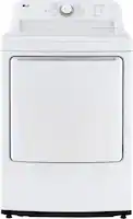 LG - 7.3 Cu. Ft. Electric Dryer with Sensor Dry - White - Front_Zoom