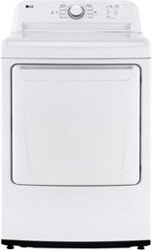 LG - 7.3 Cu. Ft. Smart Electric Dryer with Sensor Dry - White - Front_Zoom