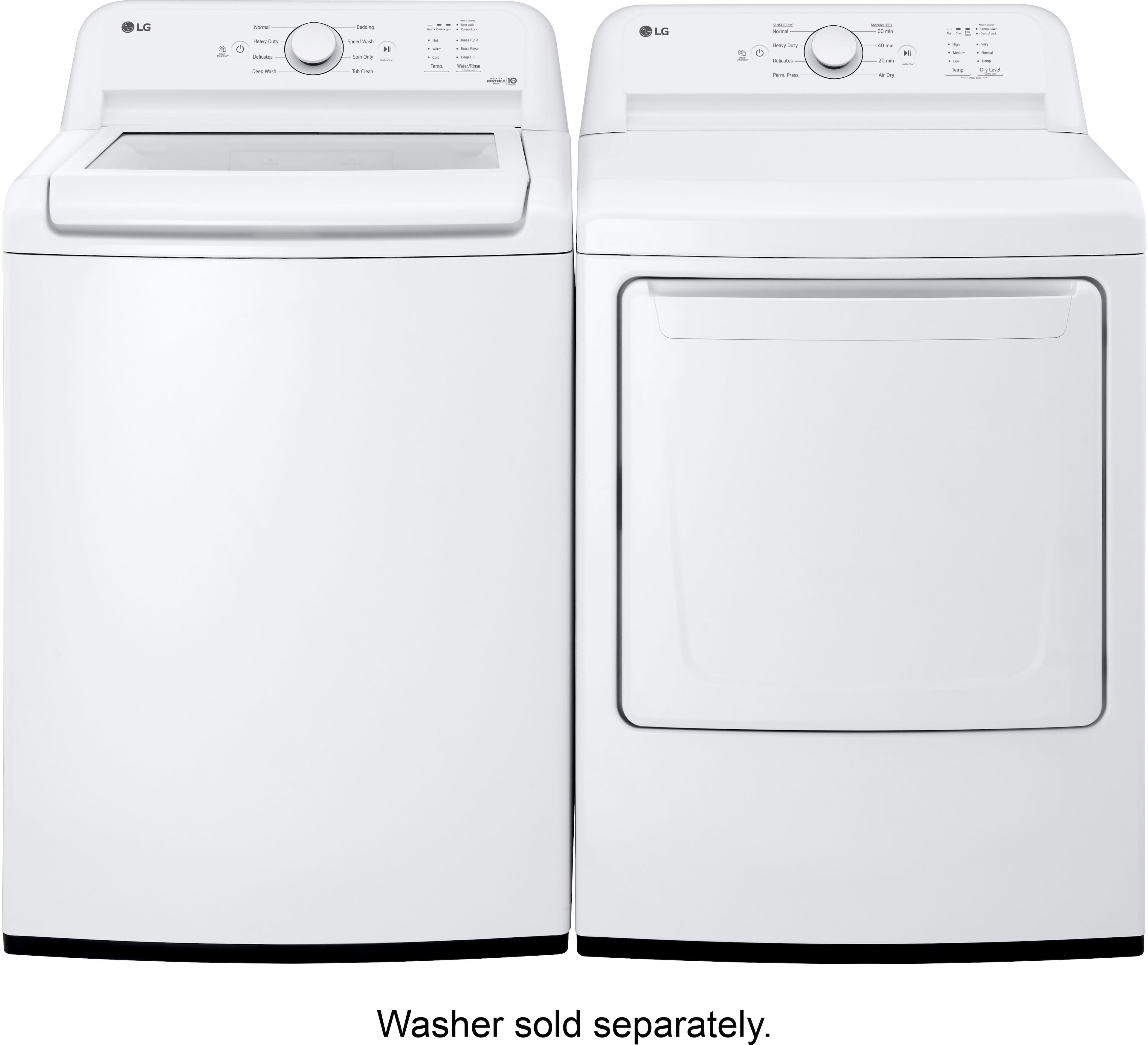 Alt View 18. LG - 7.3 Cu. Ft. Electric Dryer with Sensor Dry - White.