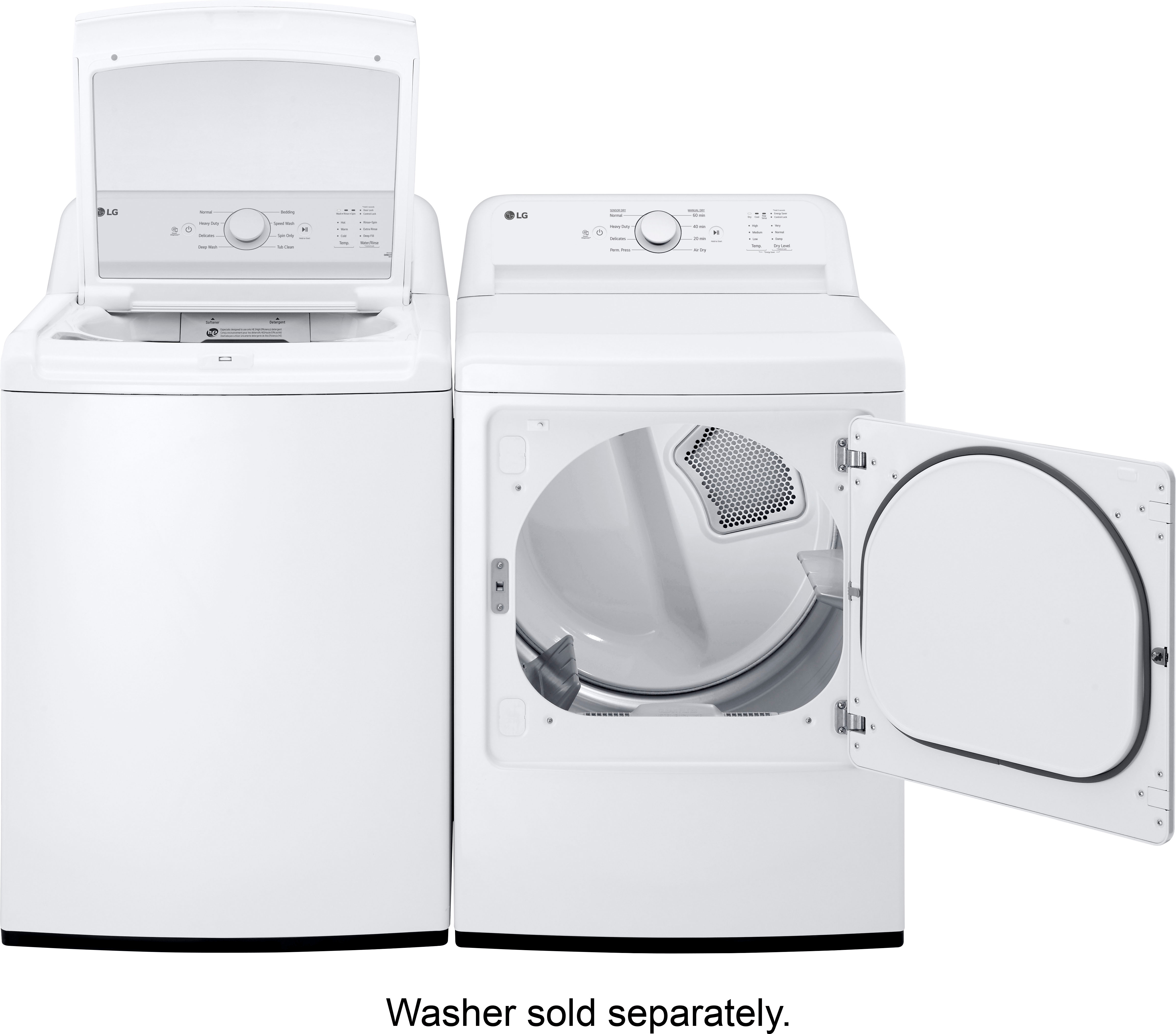 Alt View 19. LG - 7.3 Cu. Ft. Electric Dryer with Sensor Dry - White.