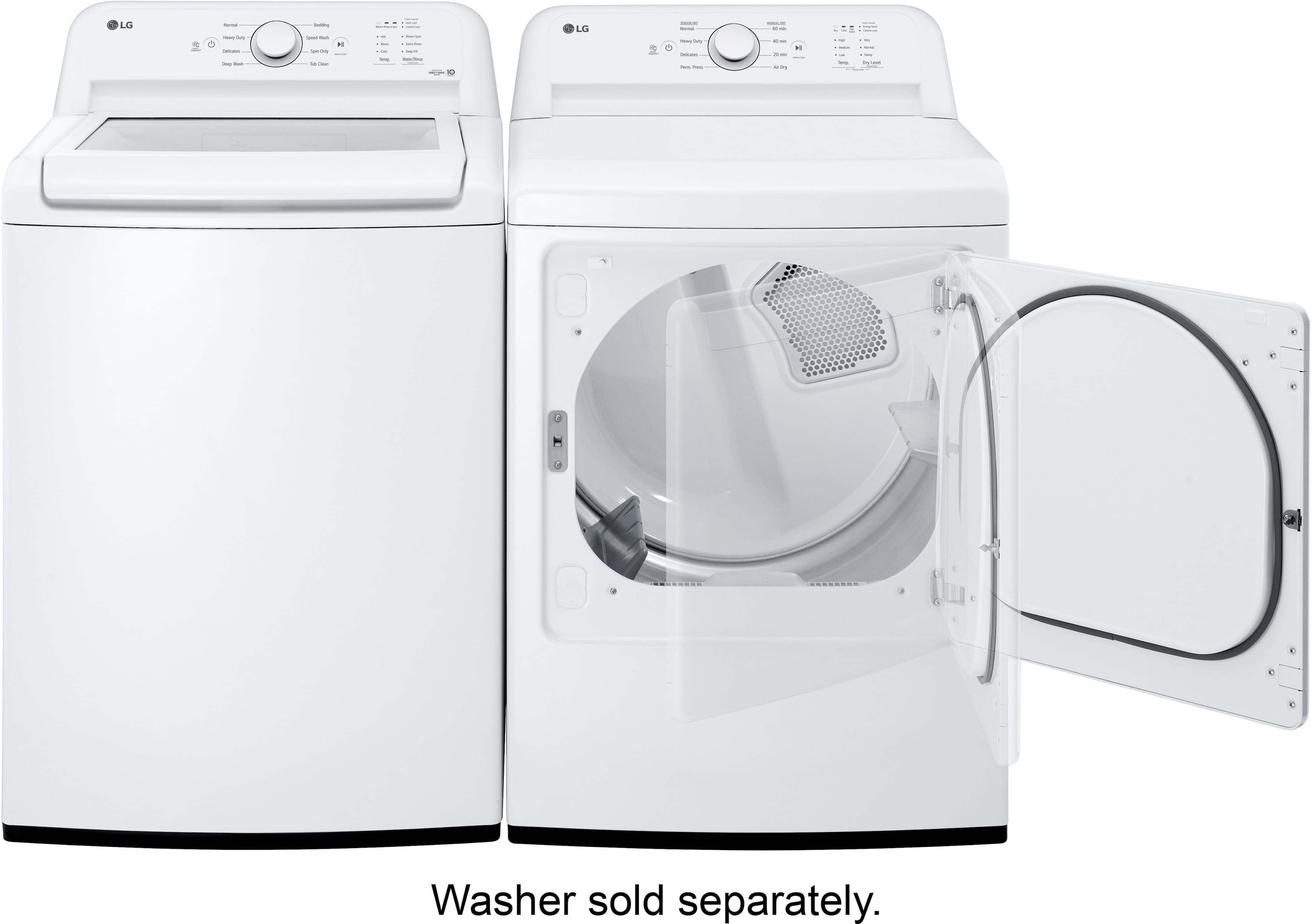 Alt View 20. LG - 7.3 Cu. Ft. Electric Dryer with Sensor Dry - White.