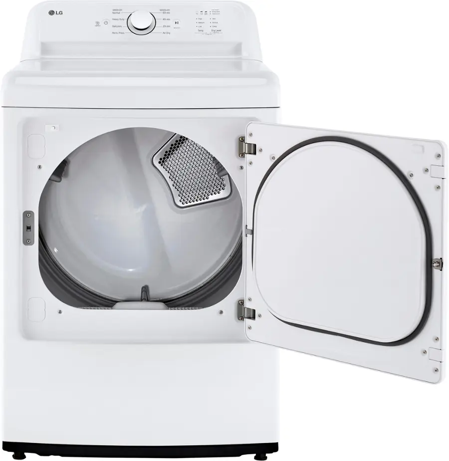 Alt View 3. LG - 7.3 Cu. Ft. Electric Dryer with Sensor Dry - White.
