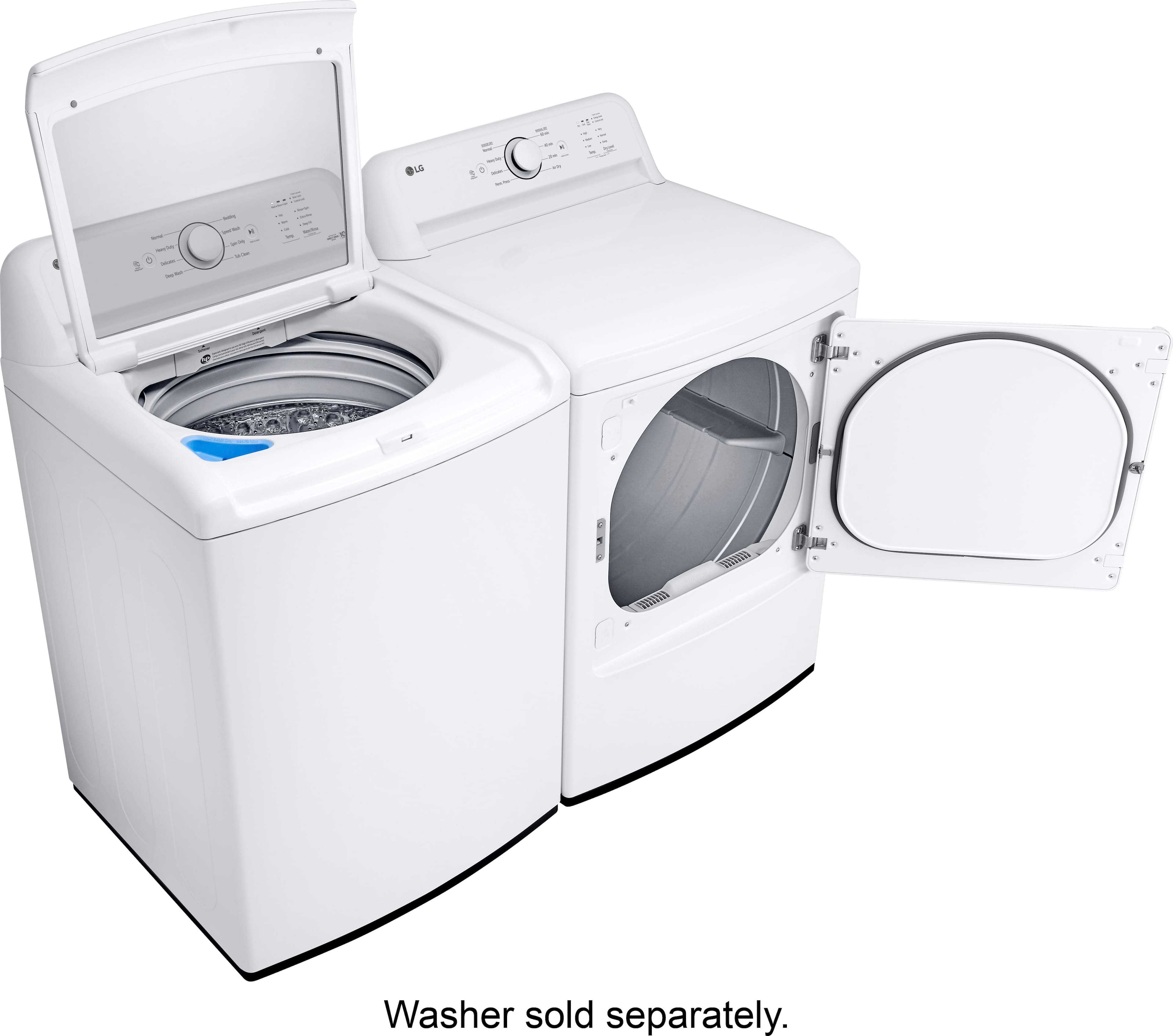 Alt View 22. LG - 7.3 Cu. Ft. Electric Dryer with Sensor Dry - White.