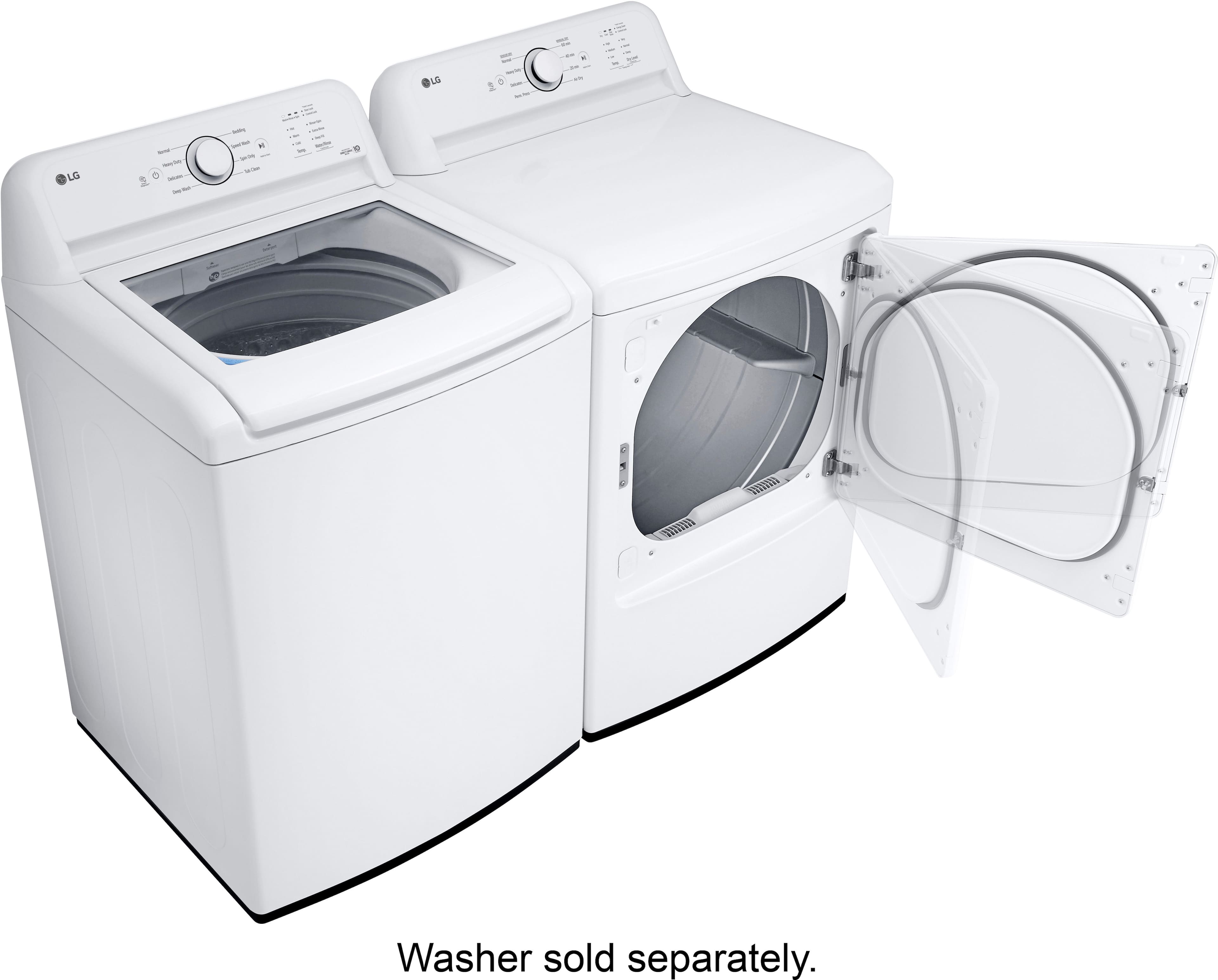 Alt View 23. LG - 7.3 Cu. Ft. Electric Dryer with Sensor Dry - White.