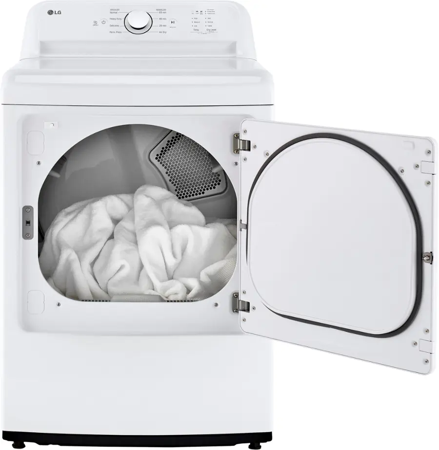 Alt View 6. LG - 7.3 Cu. Ft. Electric Dryer with Sensor Dry - White.