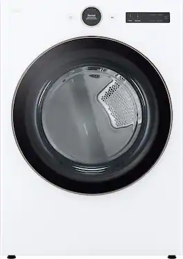 LG - 7.4 Cu. Ft. Stackable Smart Electric Dryer with Steam and Sensor Dry - White