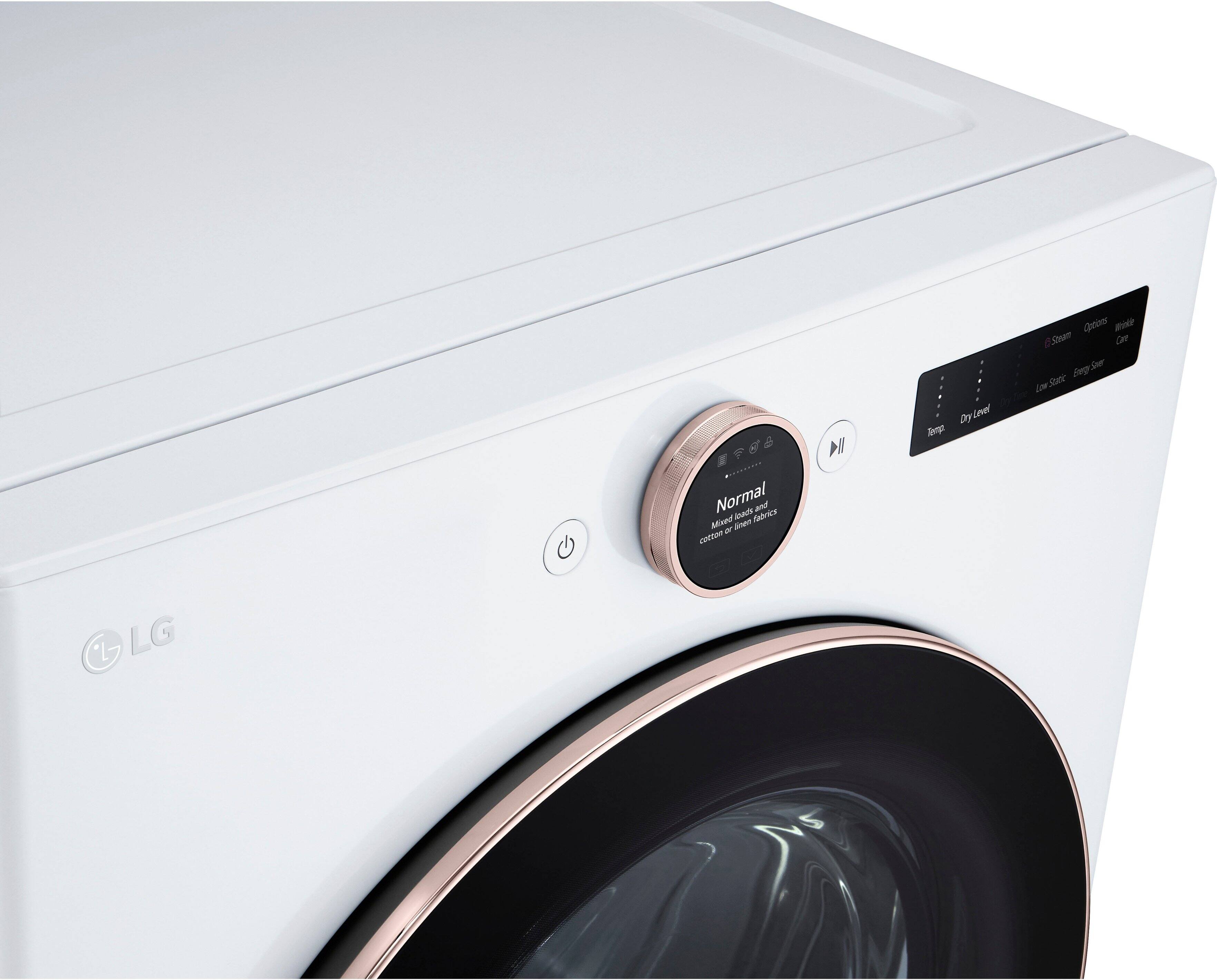 Alt View 21. LG - 7.4 Cu. Ft. Smart Electric Dryer with Steam and Sensor Dry - White.