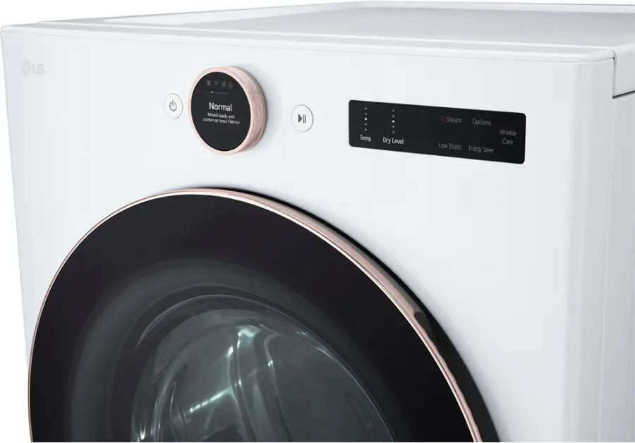 Alt View 24. LG - 7.4 Cu. Ft. Smart Electric Dryer with Steam and Sensor Dry - White.