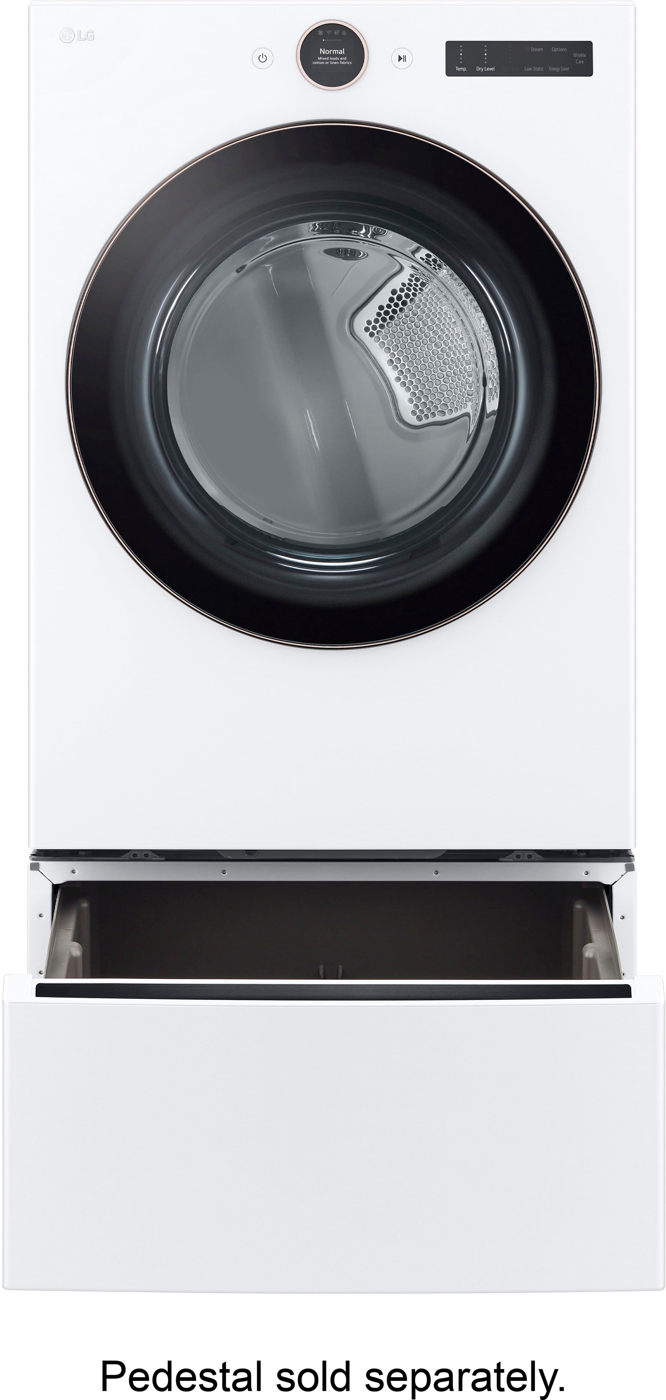 Alt View 28. LG - 7.4 Cu. Ft. Smart Electric Dryer with Steam and Sensor Dry - White.