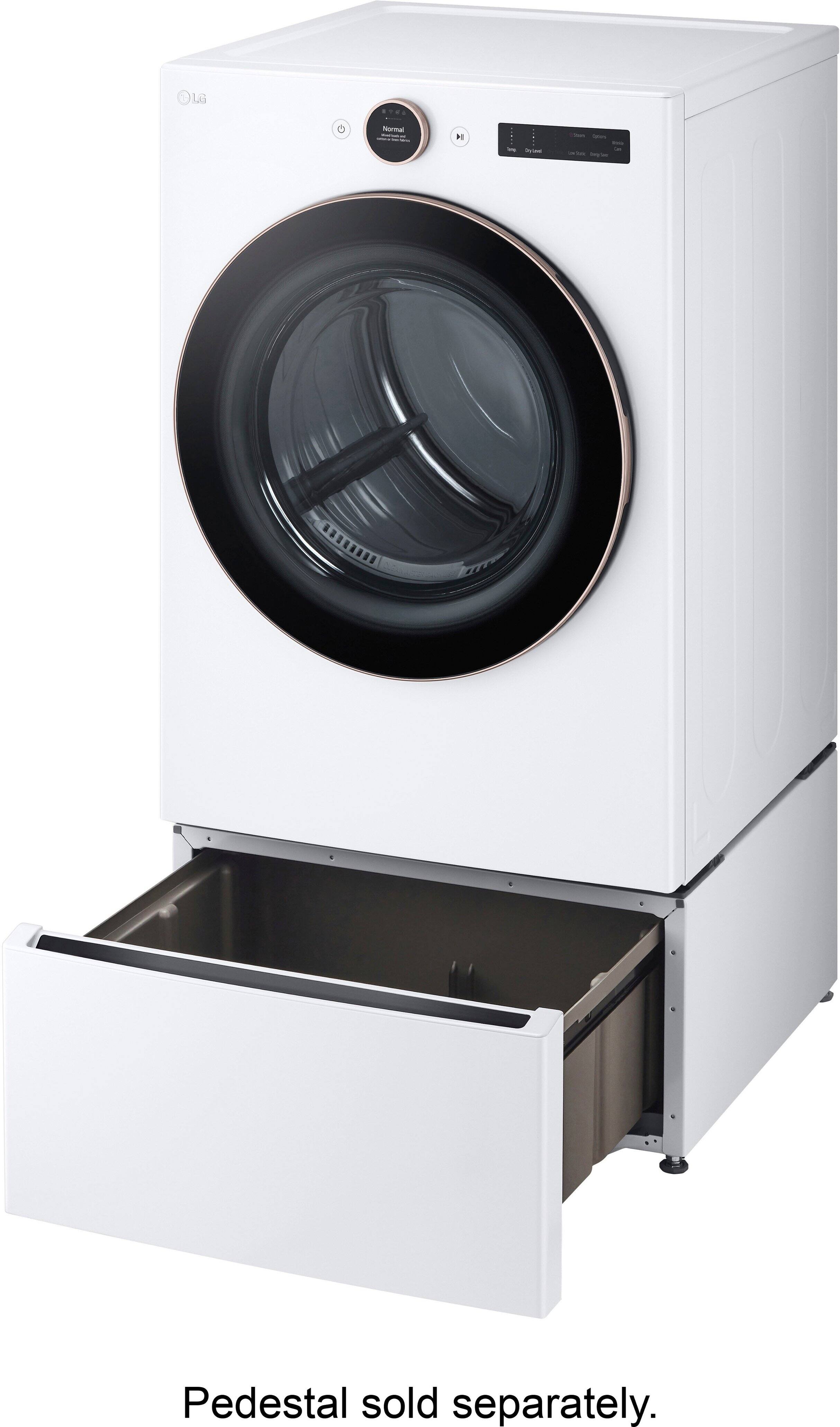 Alt View 29. LG - 7.4 Cu. Ft. Smart Electric Dryer with Steam and Sensor Dry - White.