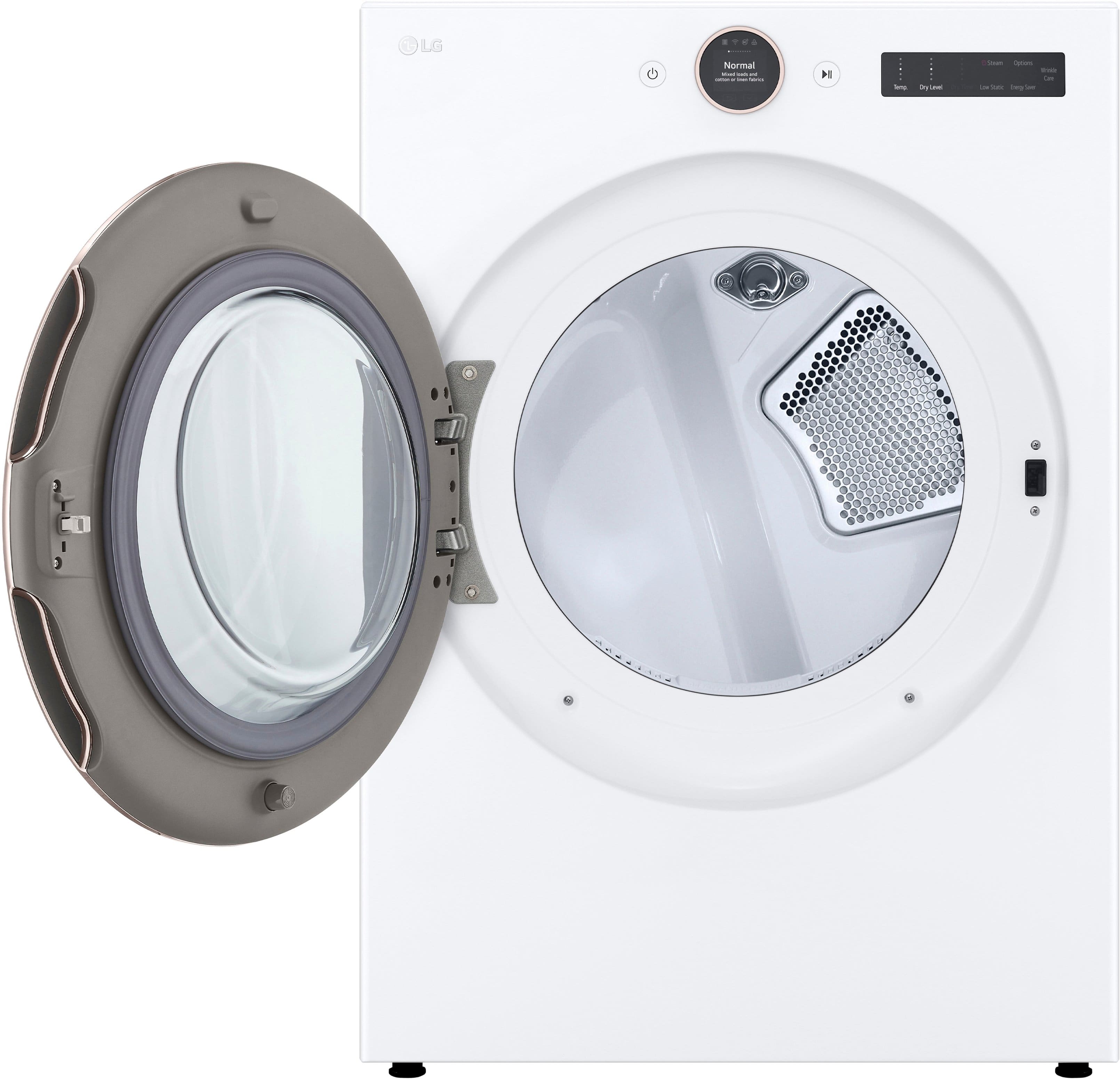 Alt View 15. LG - 7.4 Cu. Ft. Smart Electric Dryer with Steam and Sensor Dry - White.