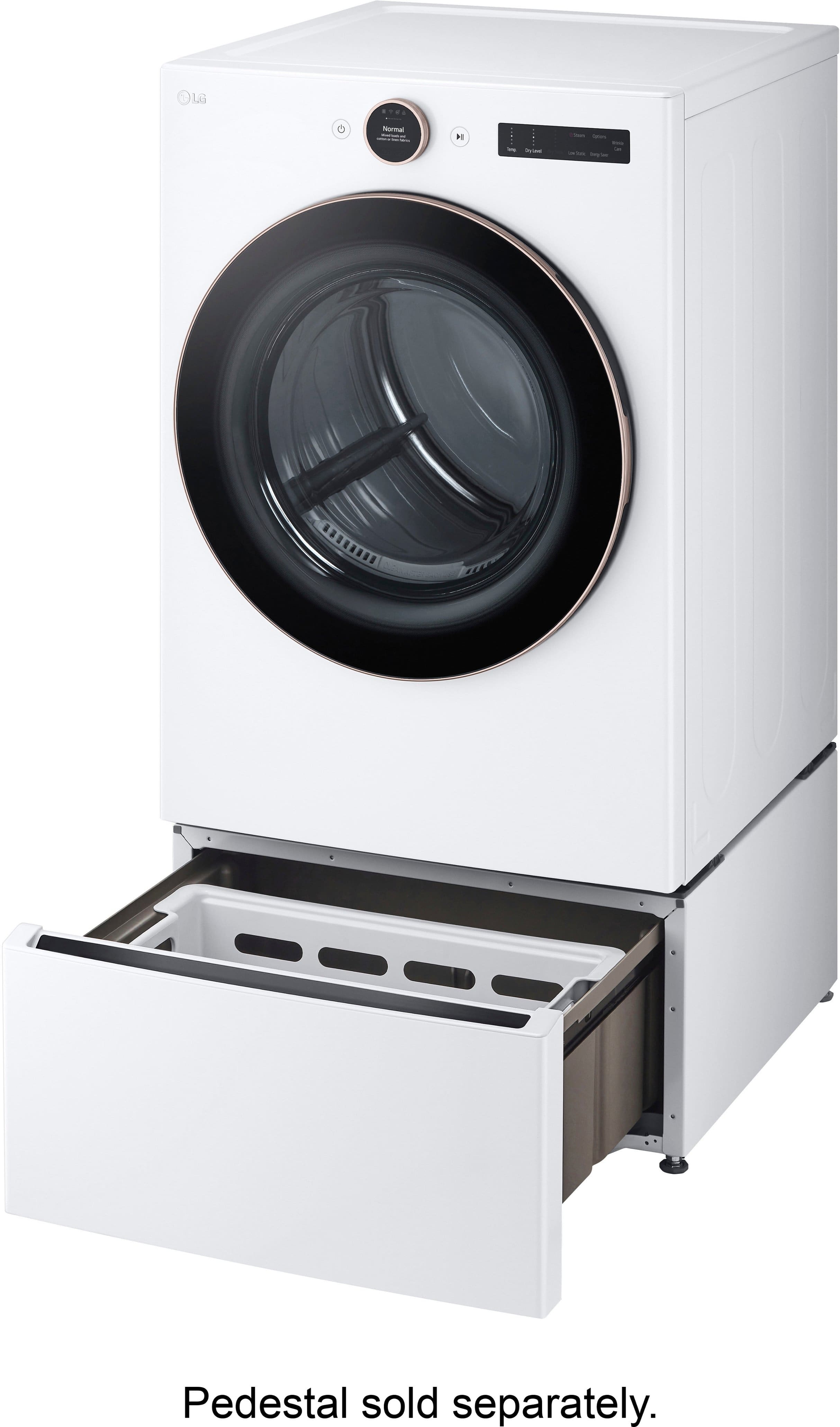 Alt View 30. LG - 7.4 Cu. Ft. Smart Electric Dryer with Steam and Sensor Dry - White.